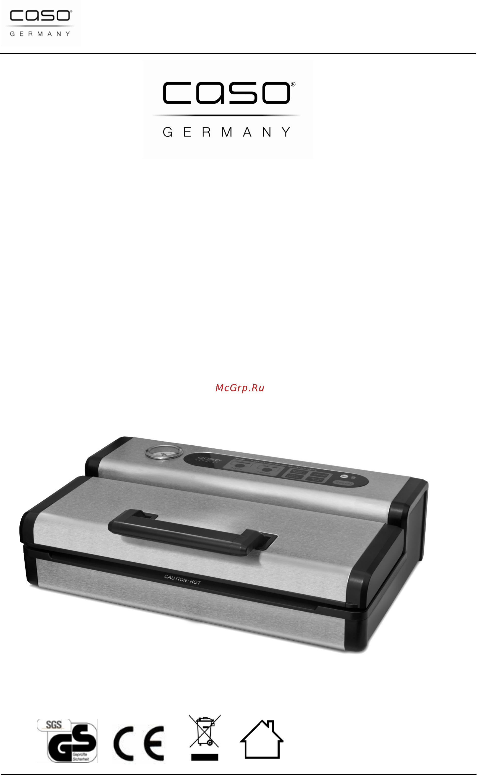 Caso fastvac 1200 [105/125] Originele gebruiksaanwijzing
