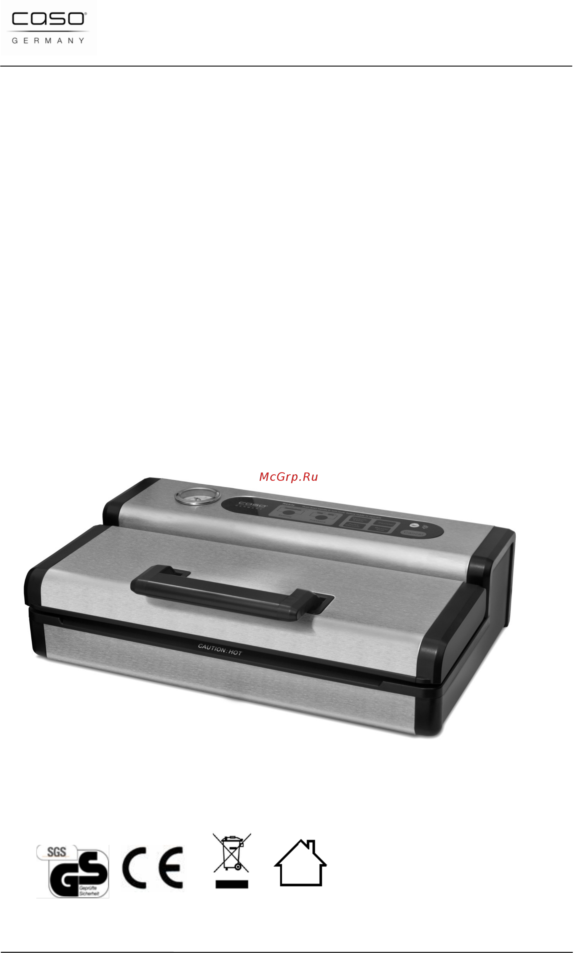 Caso fastvac 1200 [30/125] Instruction manual