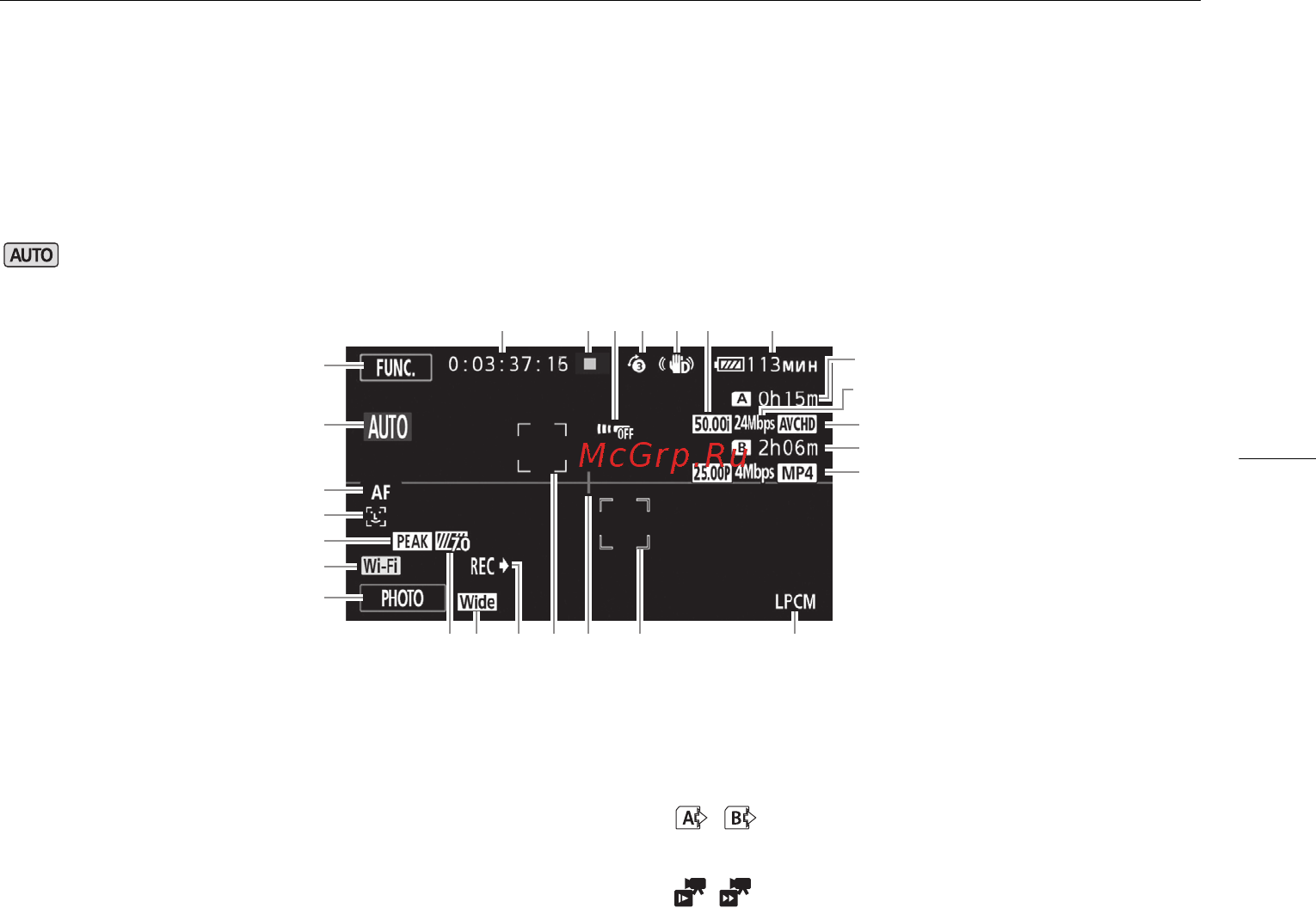 Canon legria hf-g40 [161/197] Приложение индикация и значки на экране