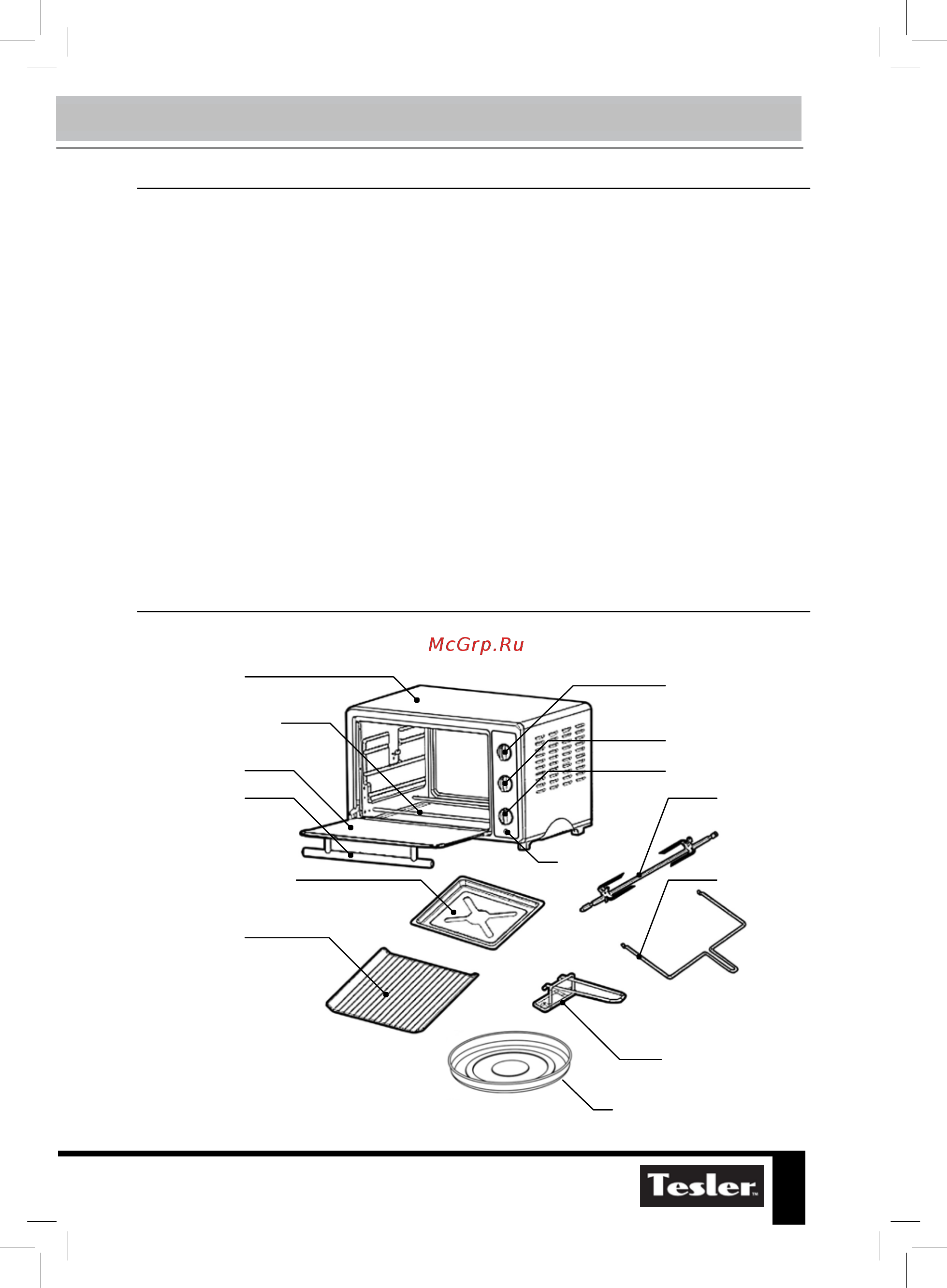 Tesler EOG-4500 BLACK [4/10] Комплектация