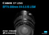 Canon ef 70-300mm 4-5.6 is usm Инструкция по эксплуатации
