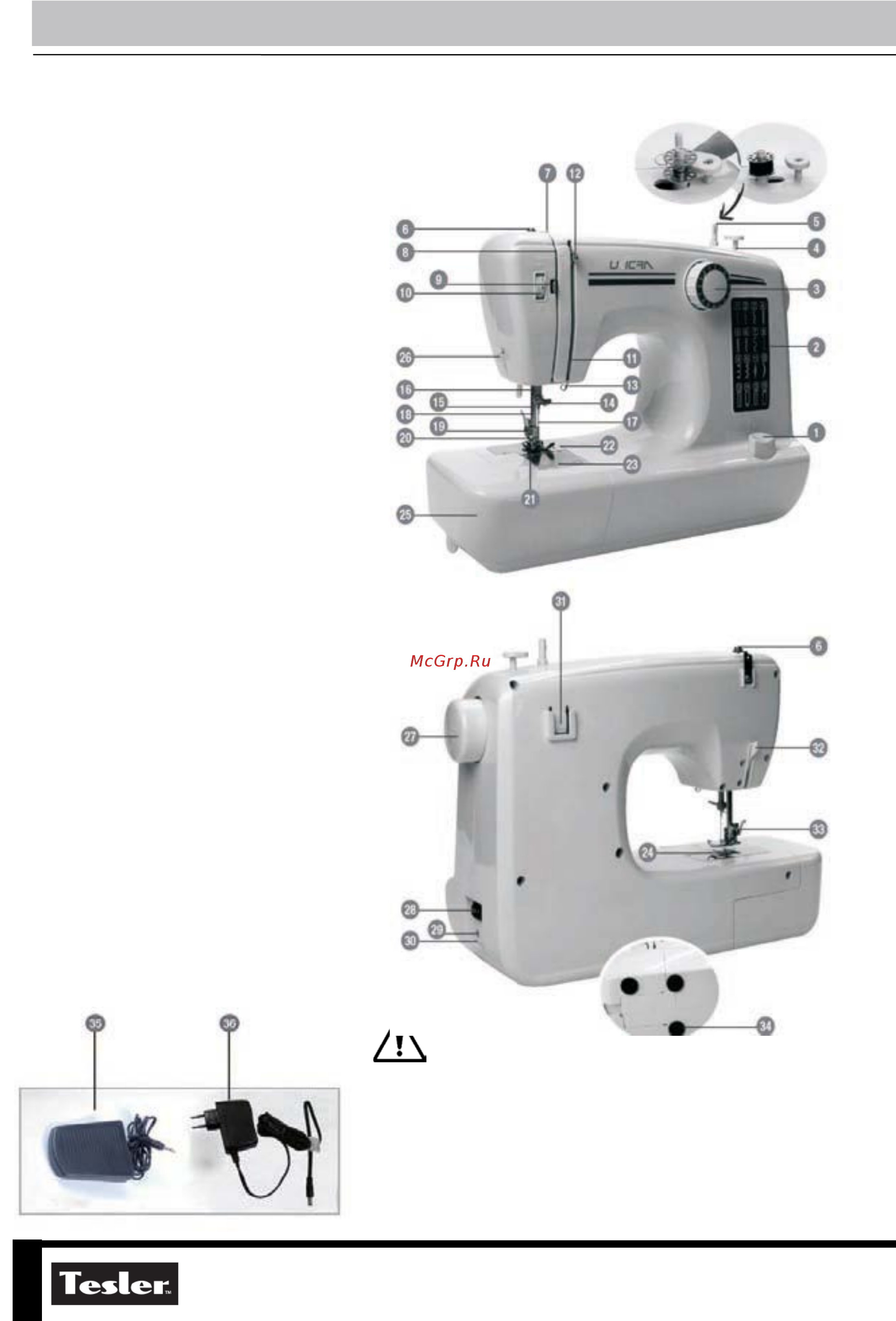 Tesler SM-1620 [6/28] Устройство швейной машины