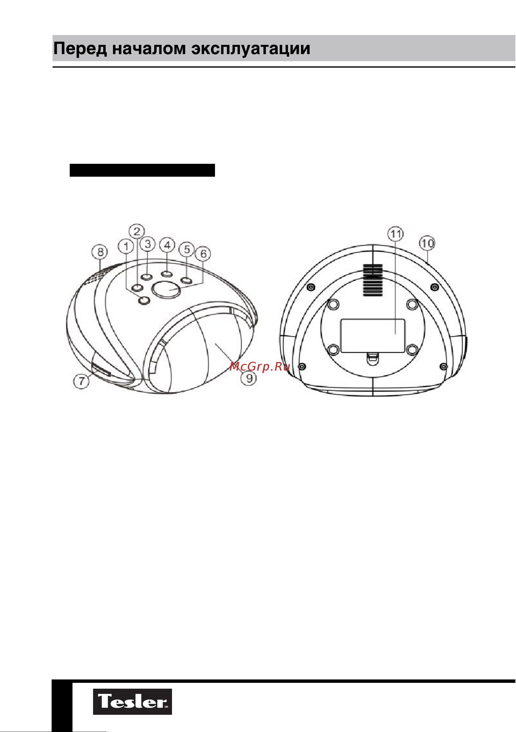 Tesler CR-110 [2/6] Элементы управления