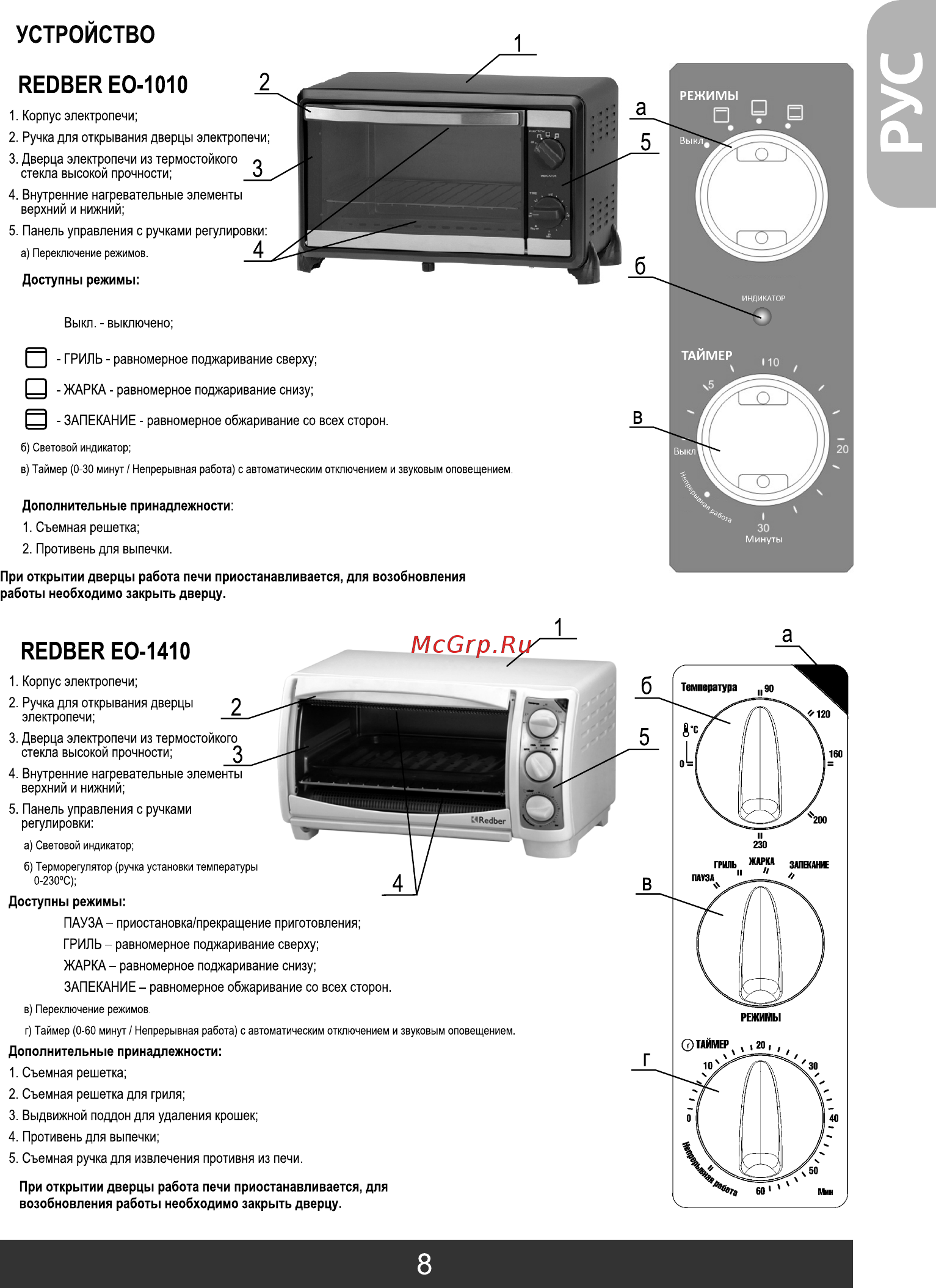 Redber EO-3010 [9/56] Режимы