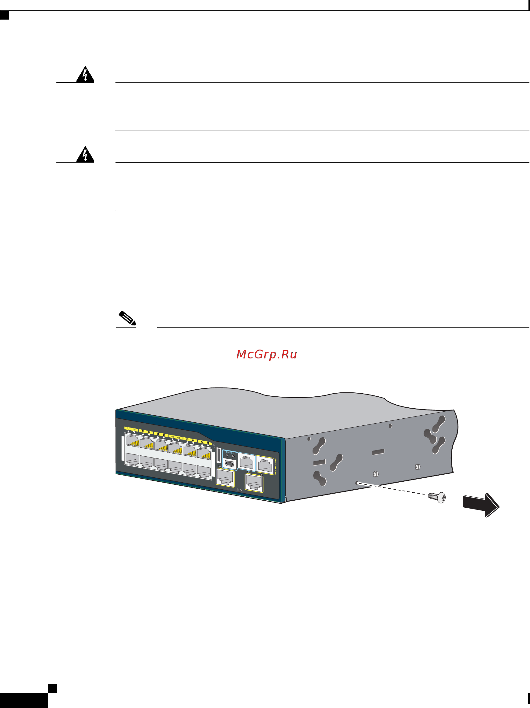 Cisco ws-c2960s-f24ps-l [20/30] Before attaching brackets