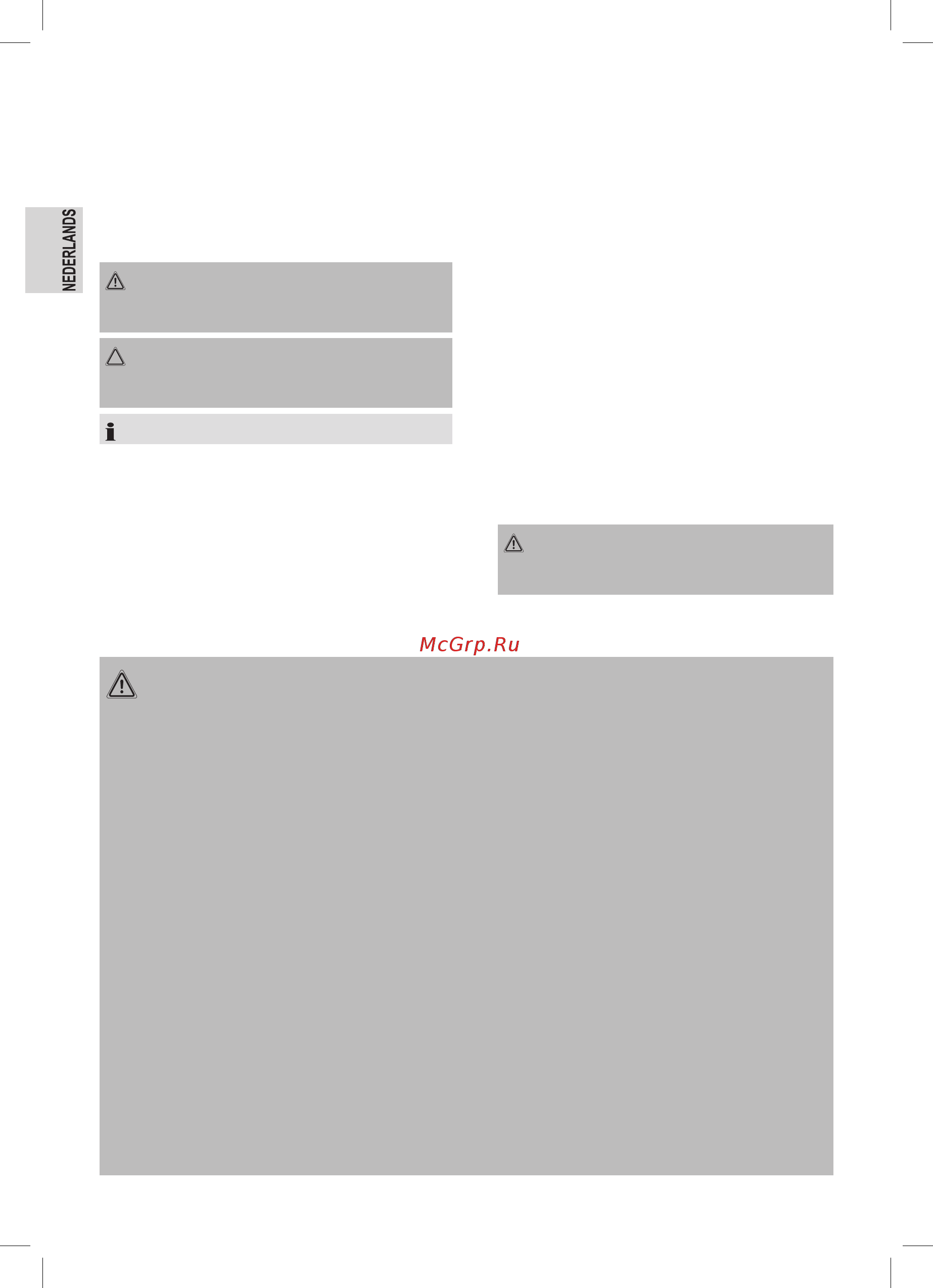 Clatronic ms 3654 soft touch weiss [10/58] Speciale veiligheidsvoorschriften voor dit apparaat