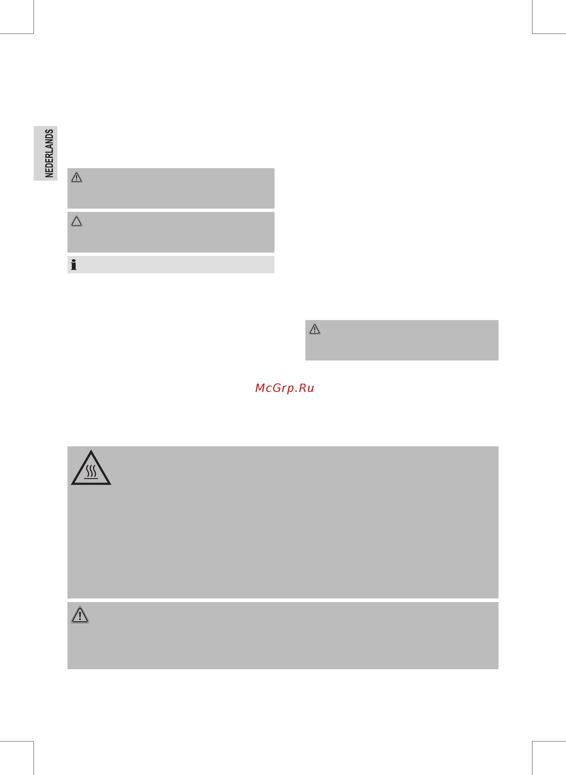 Clatronic WA 3607 [8/60] Speciale veiligheidsinstructies voor dit apparaat