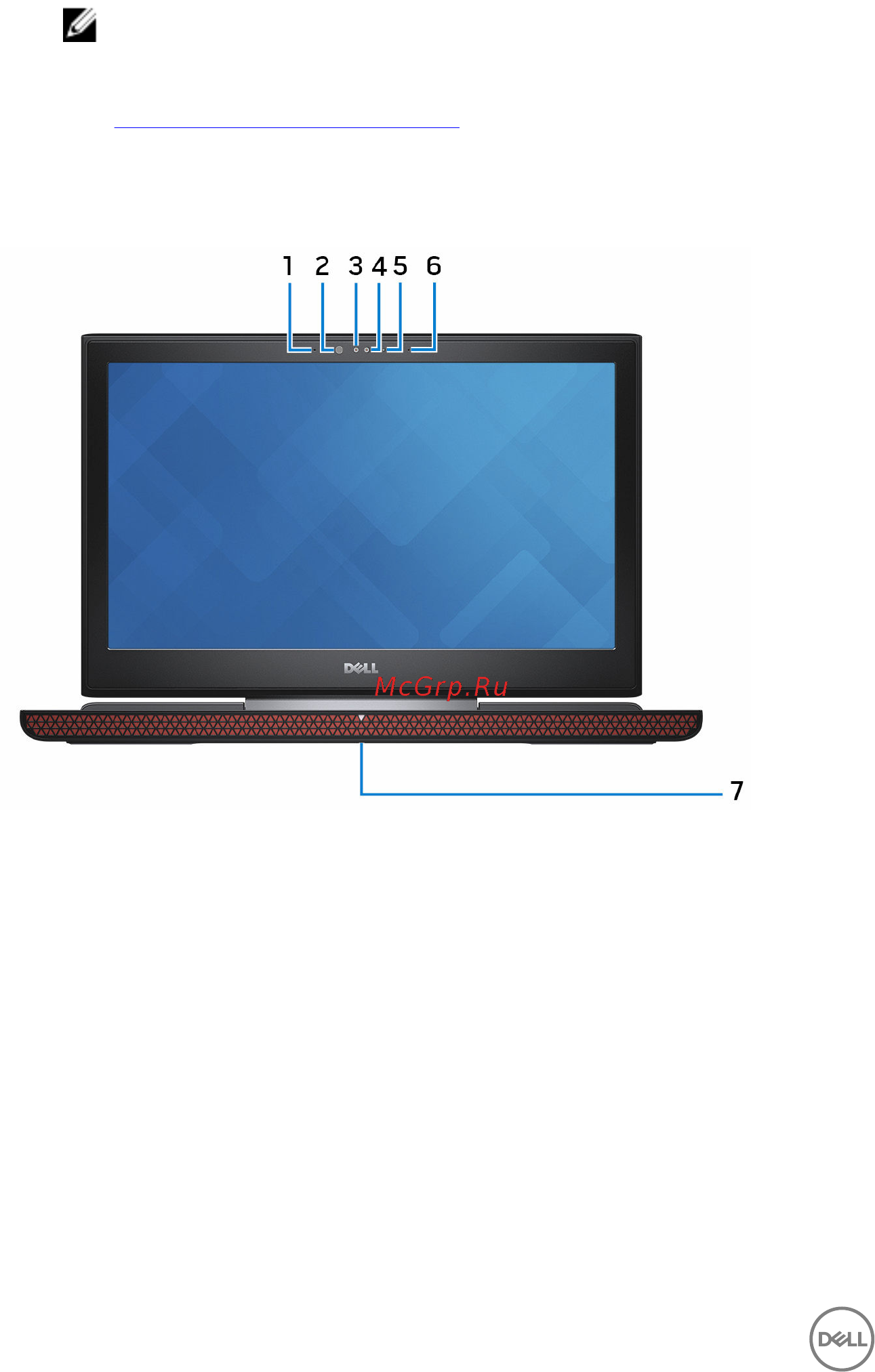 Dell inspiron 7566, 7566-9654 [12/25] Дисплей