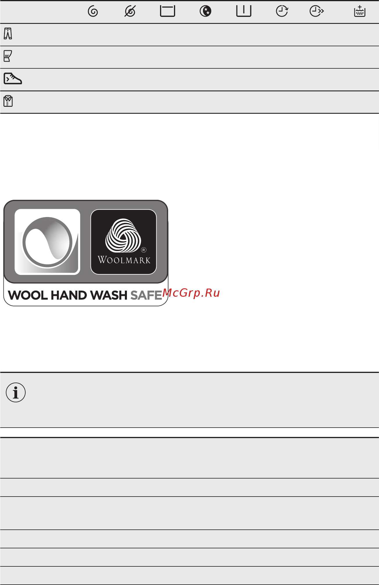Electrolux EWT 0862IDW [9/48] Woolmark apparel care көк