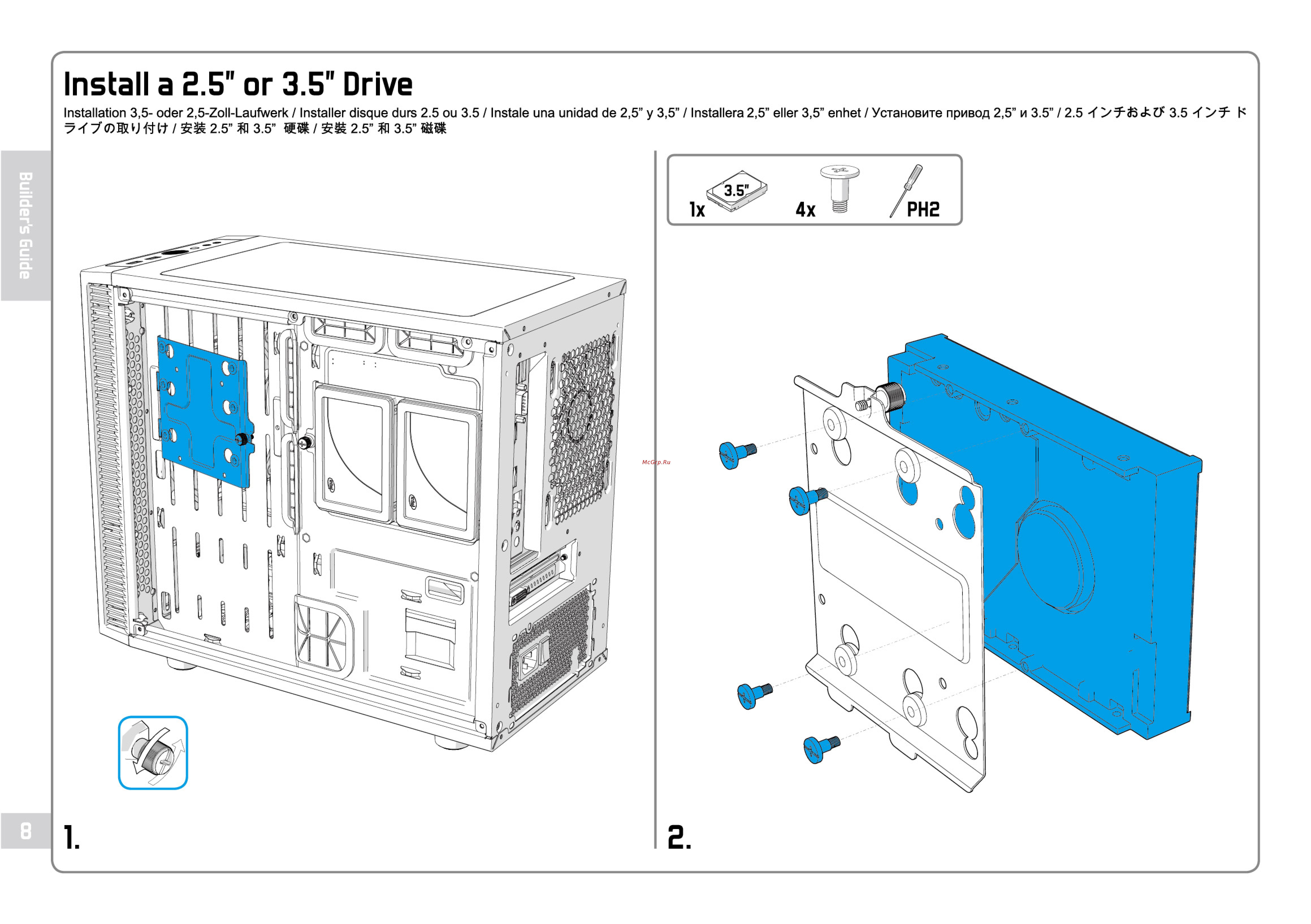 Fractal Design Define Nano S FD-CA-DEF-NANO-S-BK Черный [12/32] Install a 2 or 3 drive