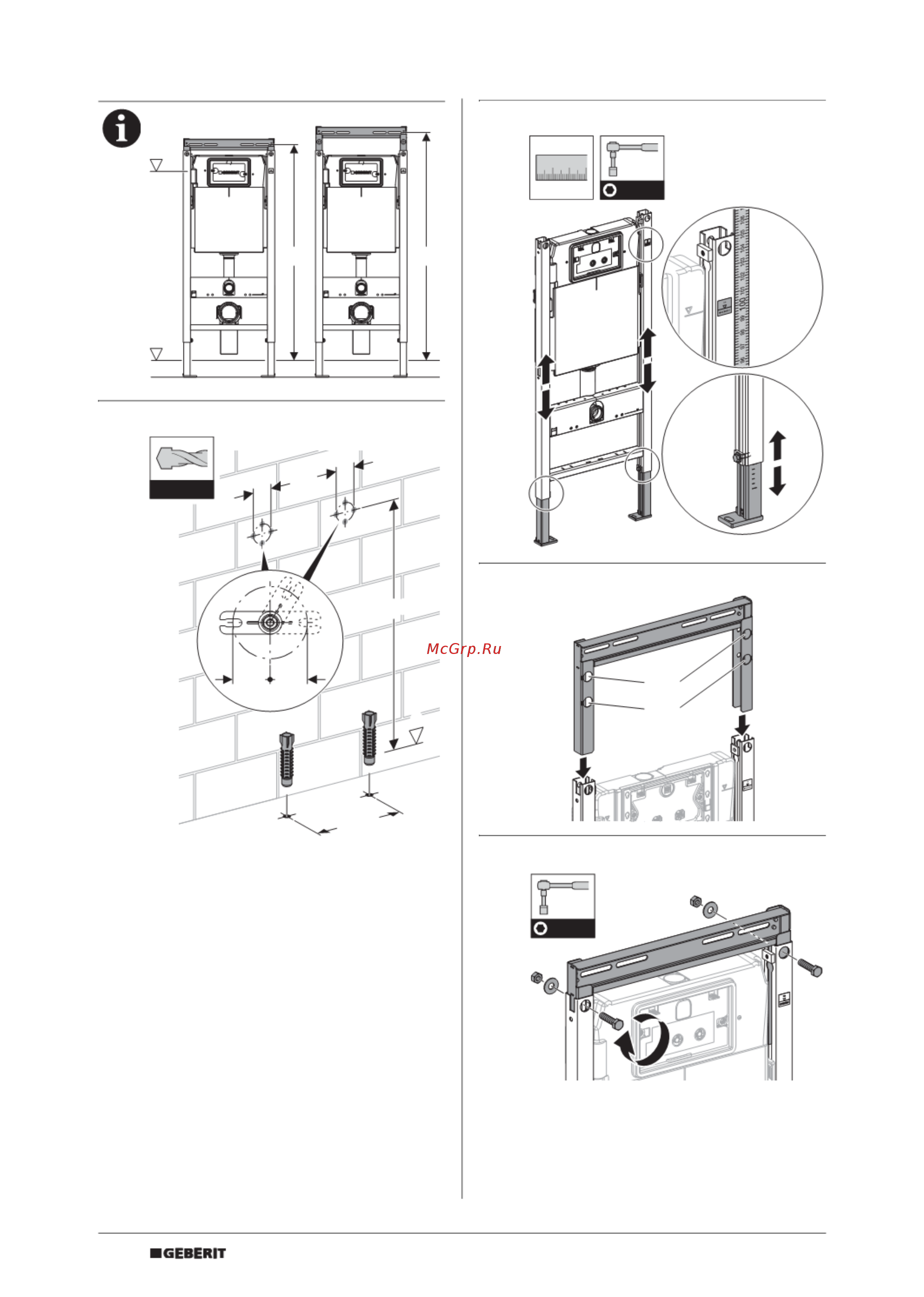 Geberit DUOFIX Plattenbau 458.162.11.1 Инструкция по эксплуатации онлайн [4/8] 326349