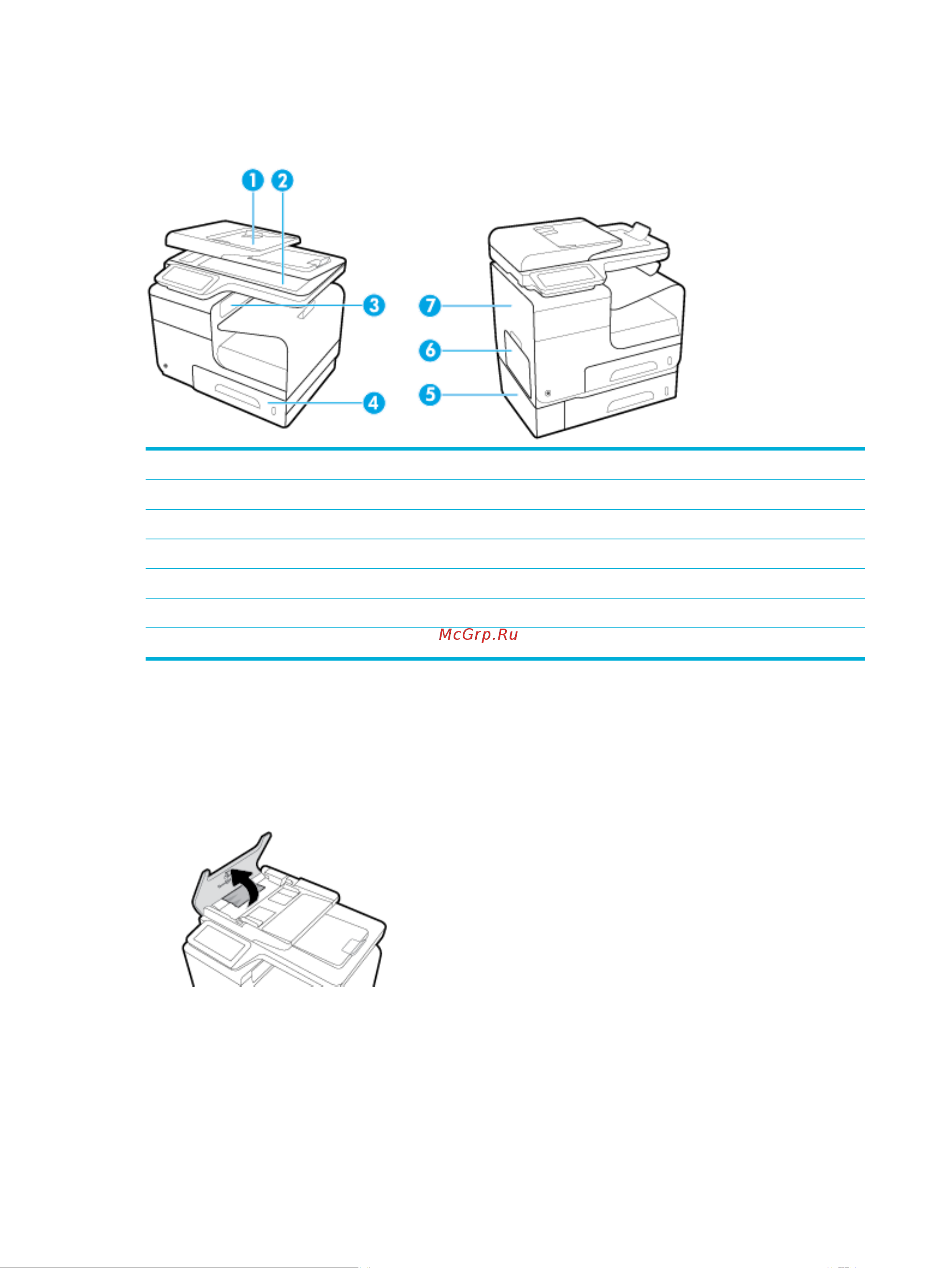 HP pagewide pro 477dw [154/231] Устранение замятий в податчике документов