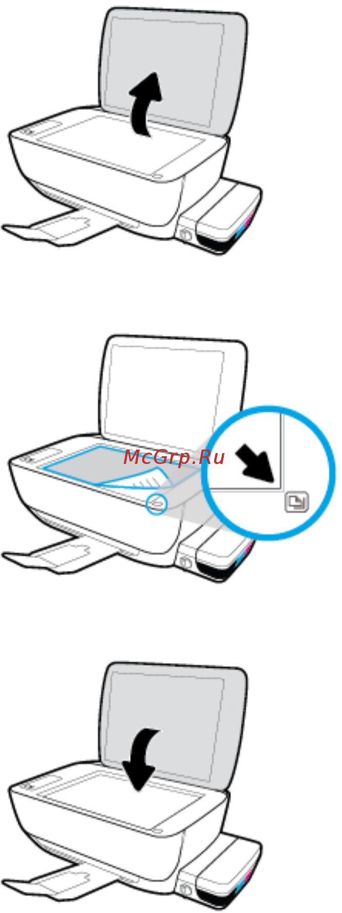 HP deskjet gt 5810 [23/104] Загрузка оригинала на стекло сканера