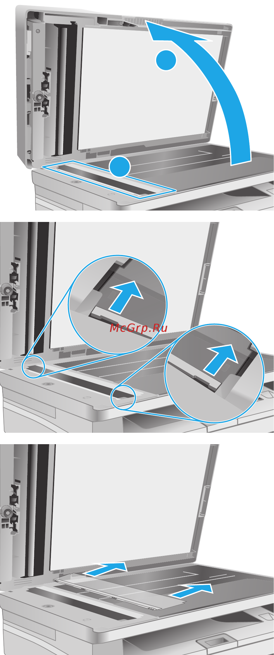 HP laserjet pro mfp m132fw [170/206] Очистка узла сменной пленки апд