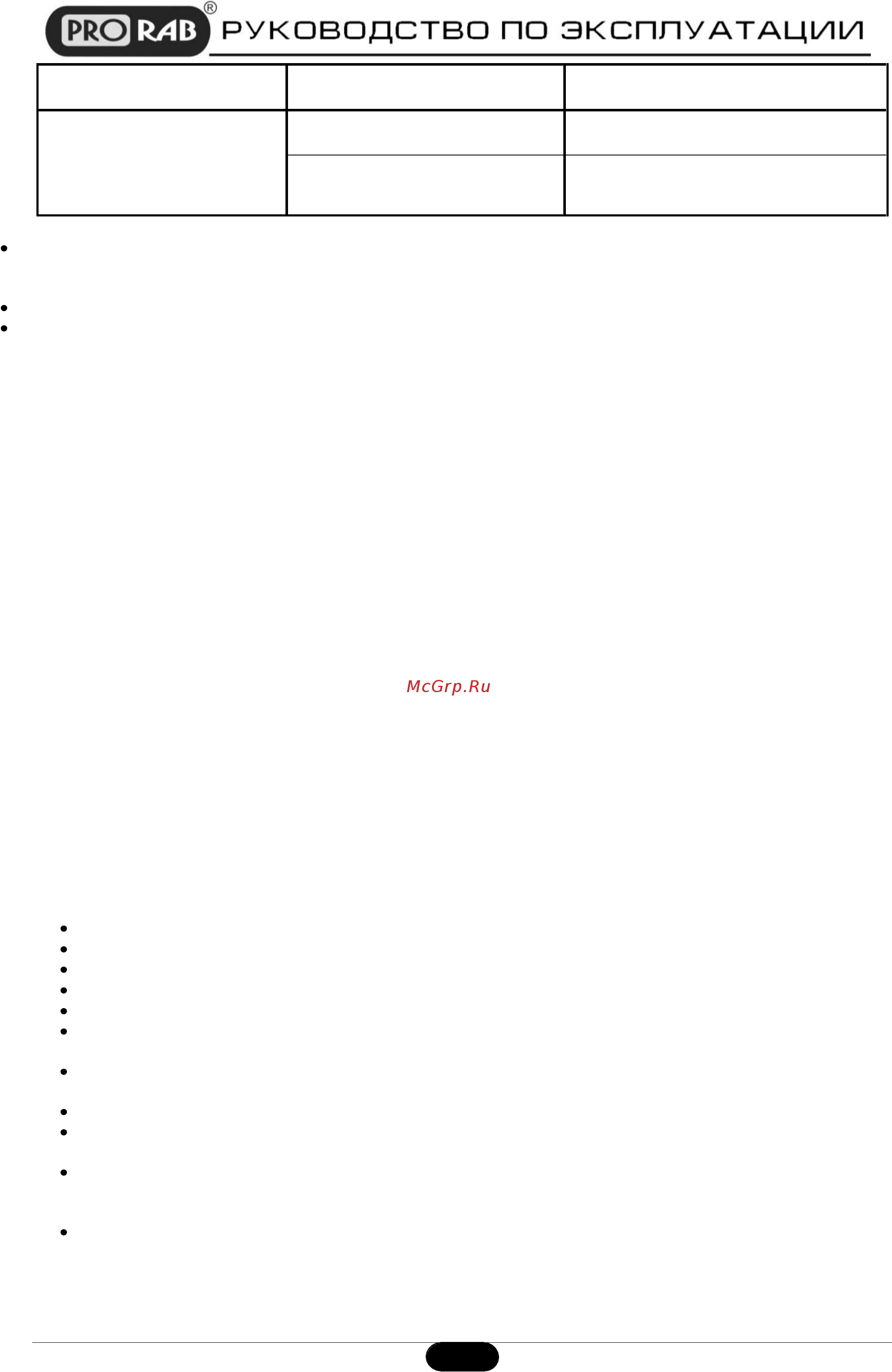 Prorab PC 8545/45 [20/21] Гарантийные условия