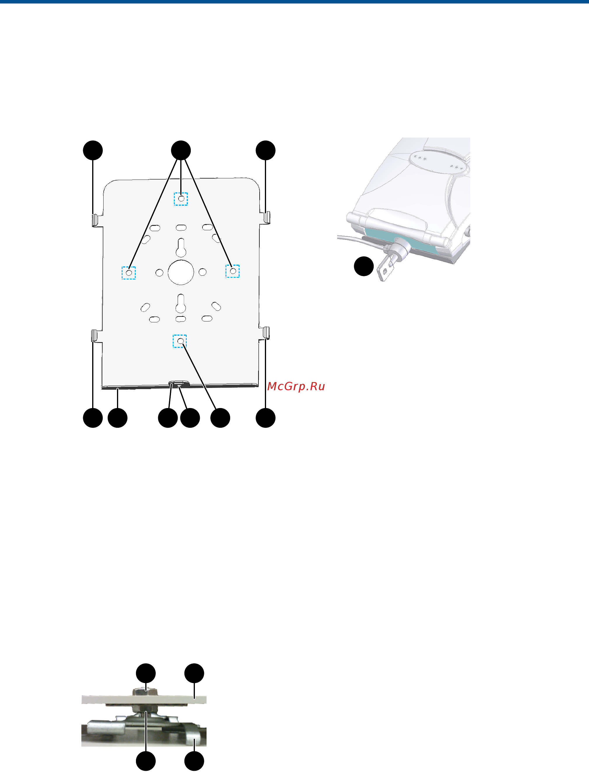 HP e-msm422, j9359b [10/24] Using the supplied wall anchors and screws attach the mounting bracket vertically to a wall with the flange at the bottom use at least two opposing screw holes leave enough space above the ap for cable access and antenna flap extension