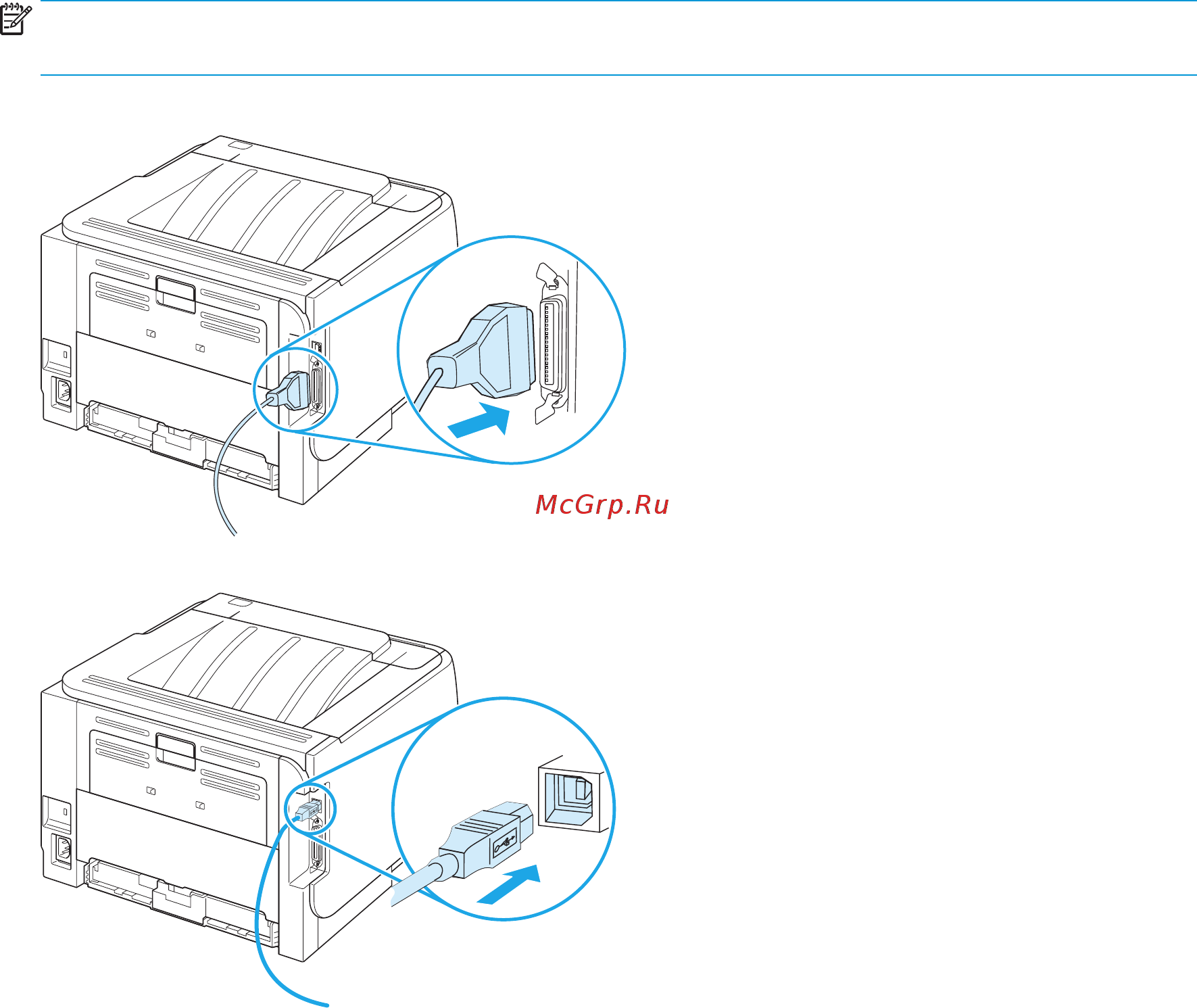 HP laserjet p2035n [40/174] Подключение через порт usb и параллельный порт