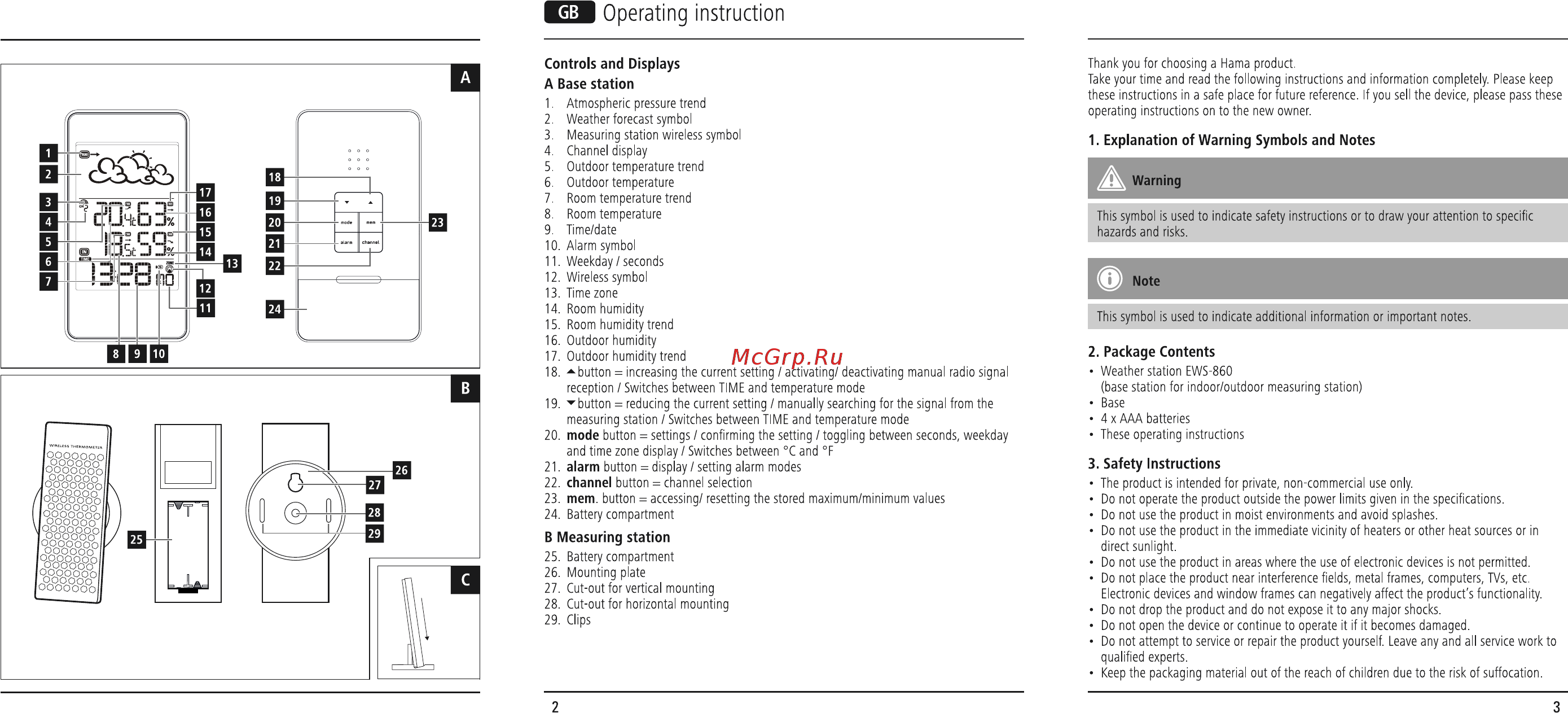 Hama ews-860 [2/57] D operating instruction