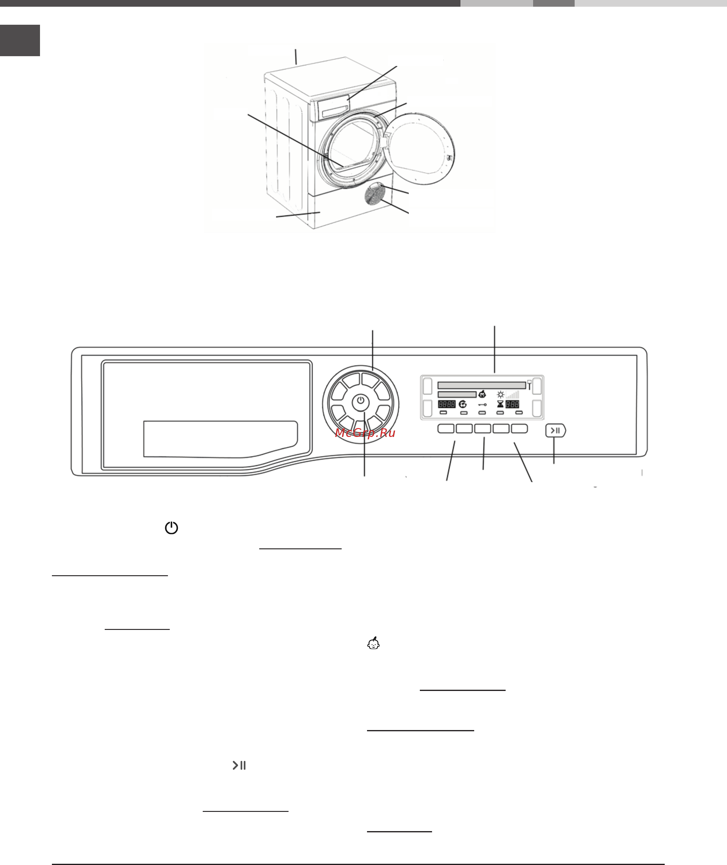 Hotpoint-Ariston ftcd 97b 6h [8/36] Панель управления