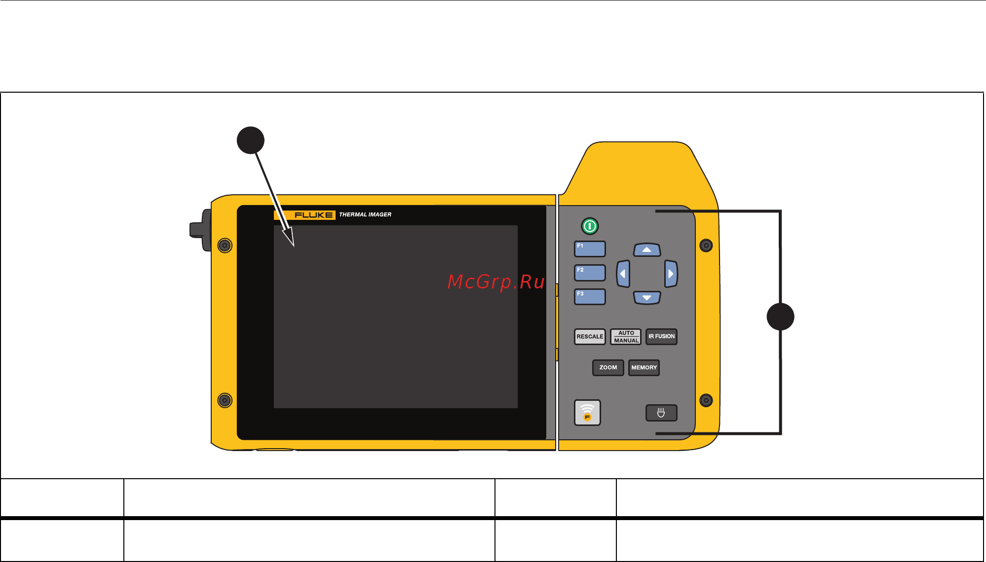 Fluke TiX520 [13/58] В таблице 5 представлена задняя часть прибора