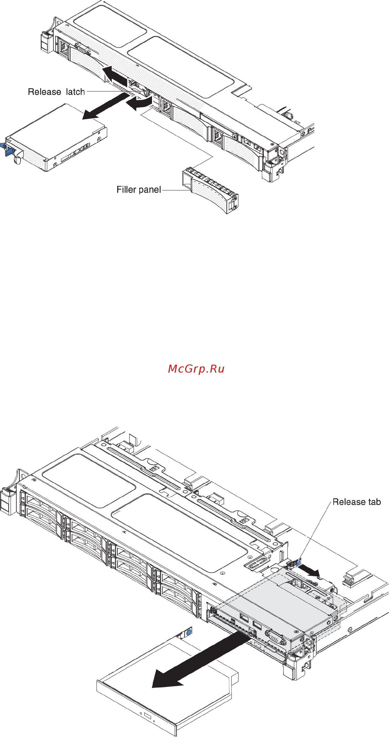 IBM system x3530 m4 (7160k2g, 90y8826 х4, 49y3760, 00d4413) [321/402] Removing a cd dvd drive