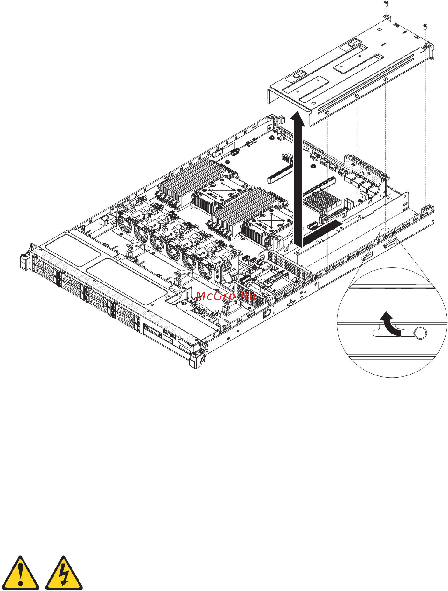 IBM system x3530 m4 (7160k2g, 90y8826 х4, 49y3760, 00d4413) [341/402] Replacing the fixed power supply