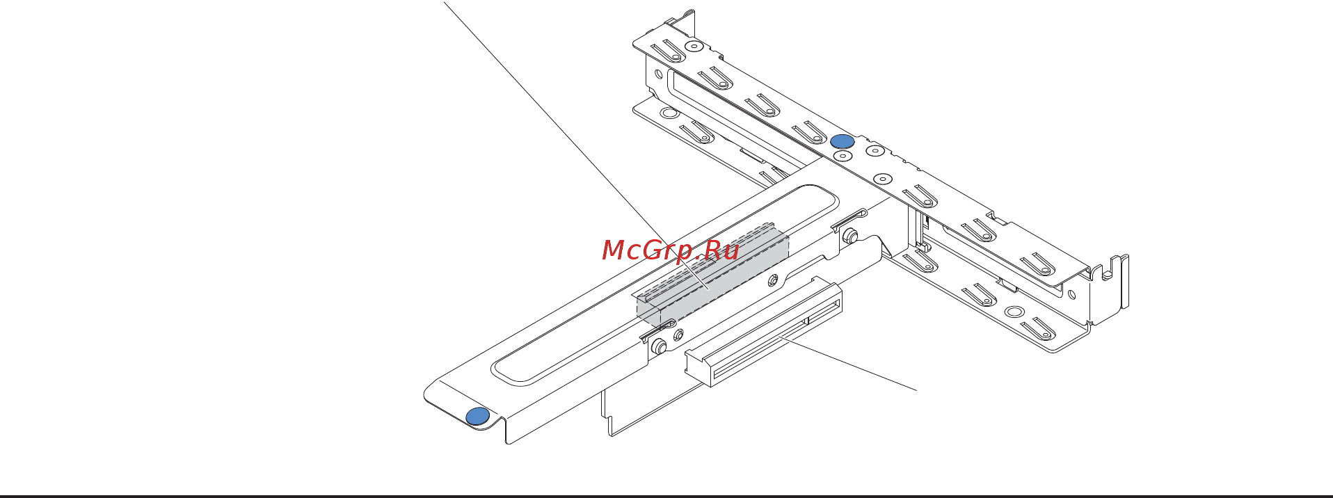 IBM x3250 m4, 2583kfg [43/102] Pci riser card assembly connectors