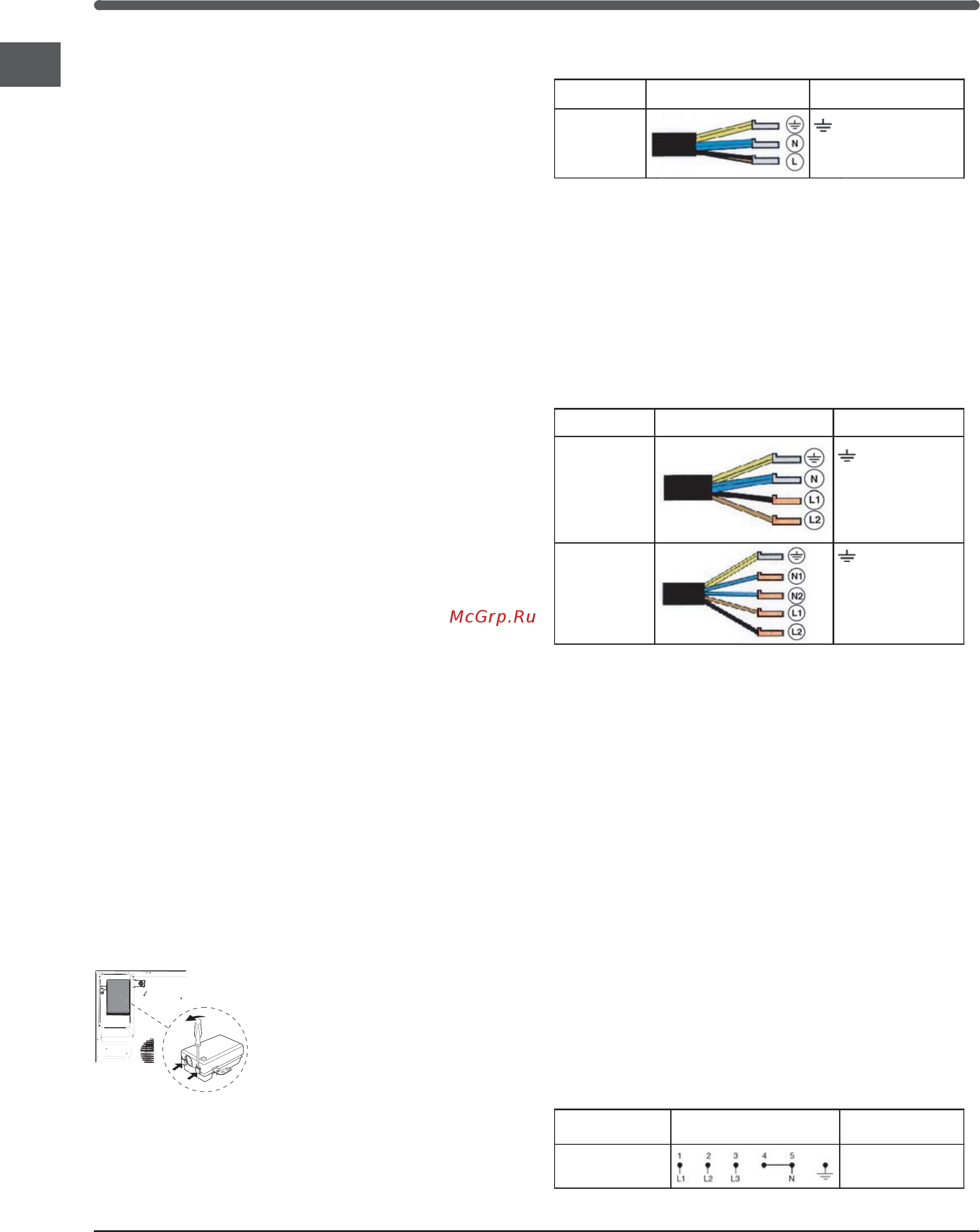Indesit vra 641 d x s [12/84] Electrical connection