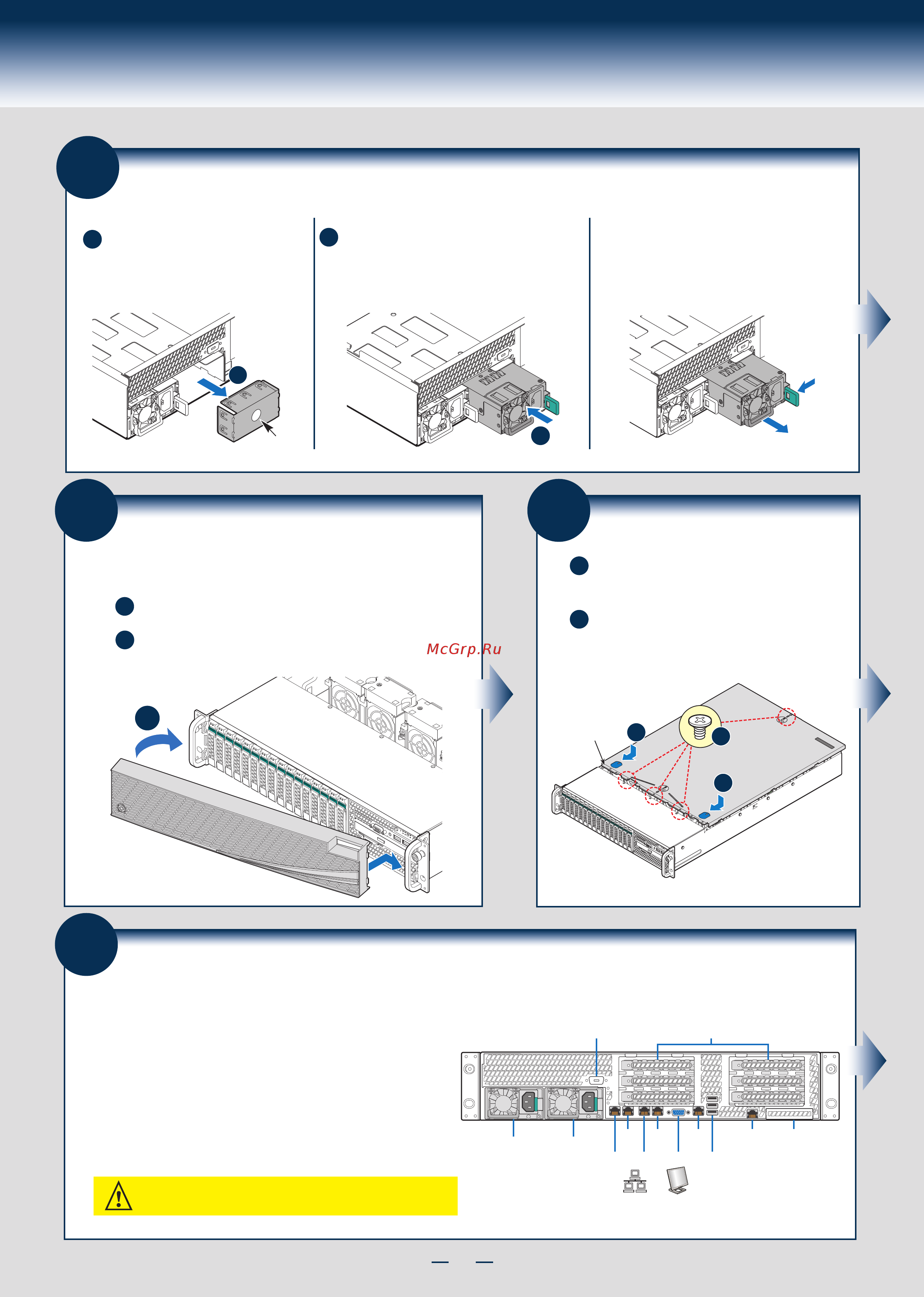 Intel r2208gz4gs9 [13/22] Install the server into the rack using the instructions provided with the rack mounting kit