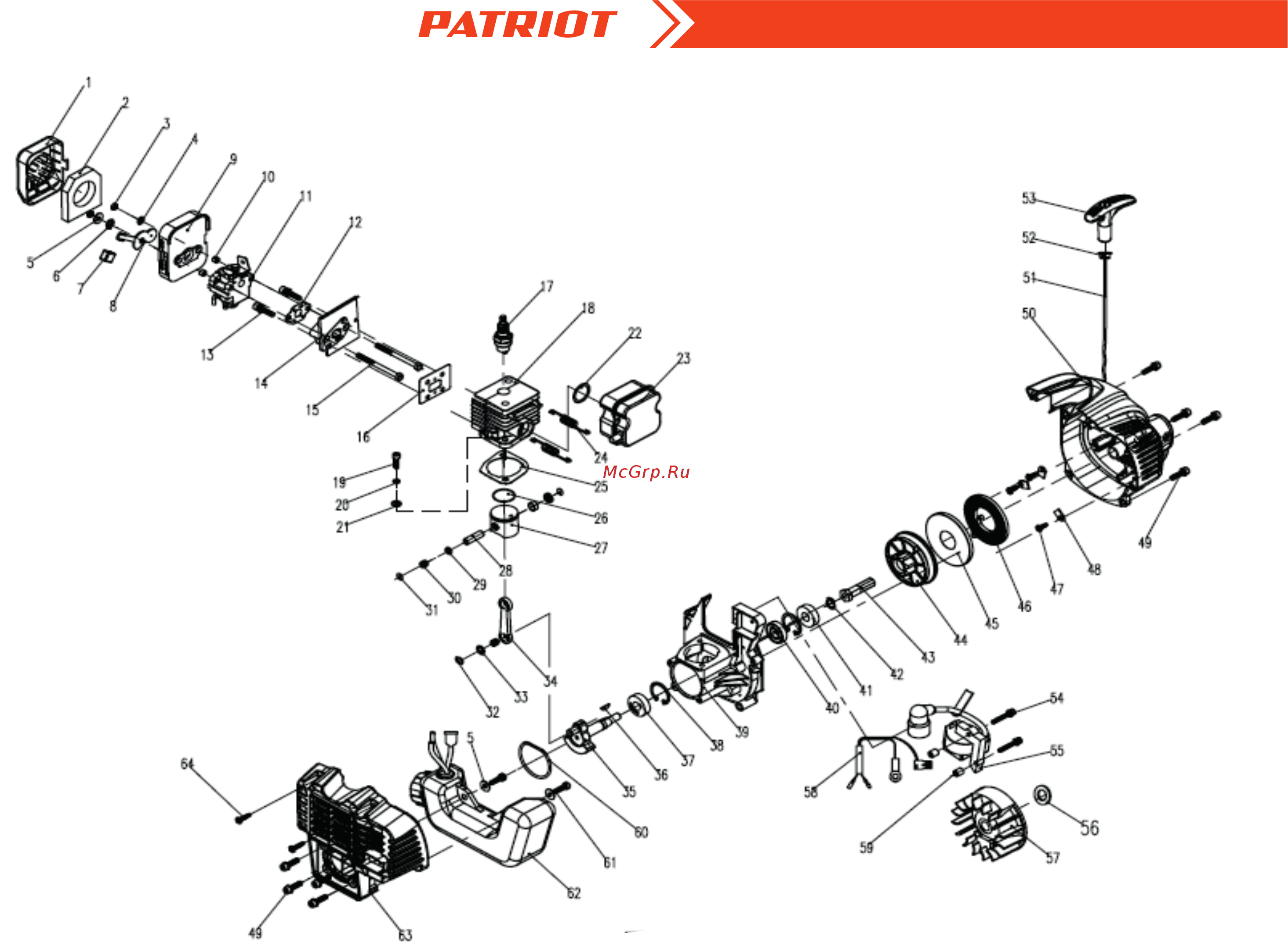 Patriot РТ 2540 ECO Деталировка онлайн [4/6] 183227
