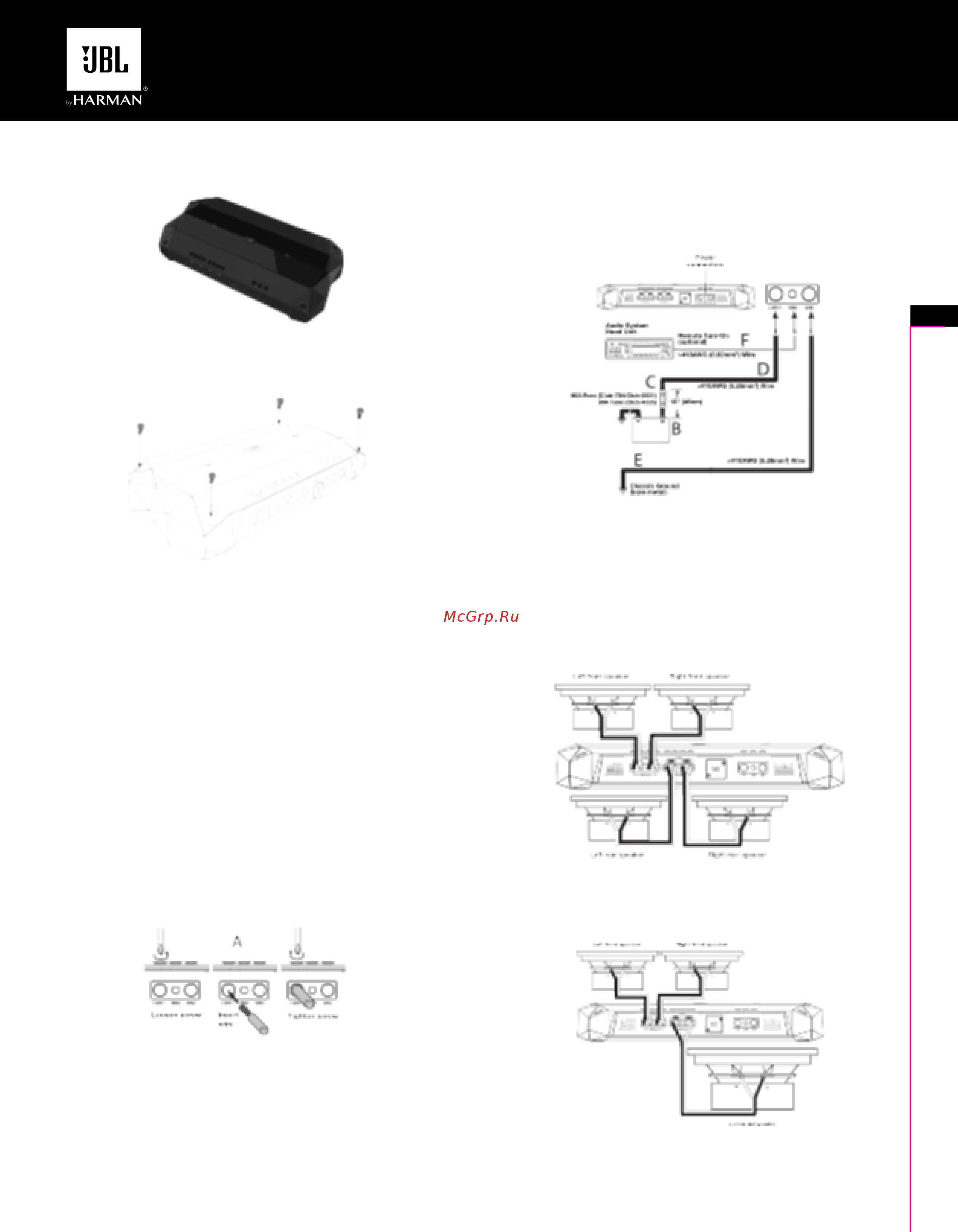 JBL club-704 [3/38] Club 704 speaker connections 3 channel operation