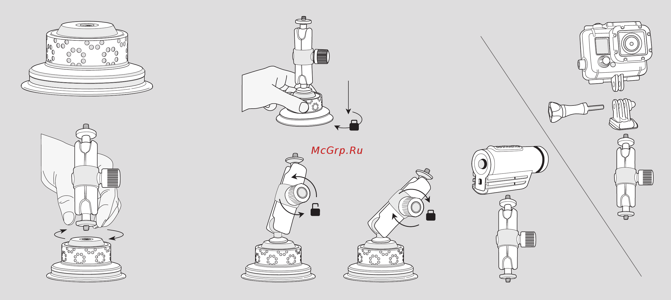 Joby suction cup & locking arm (черный/красный) Инструкция по эксплуатации онлайн