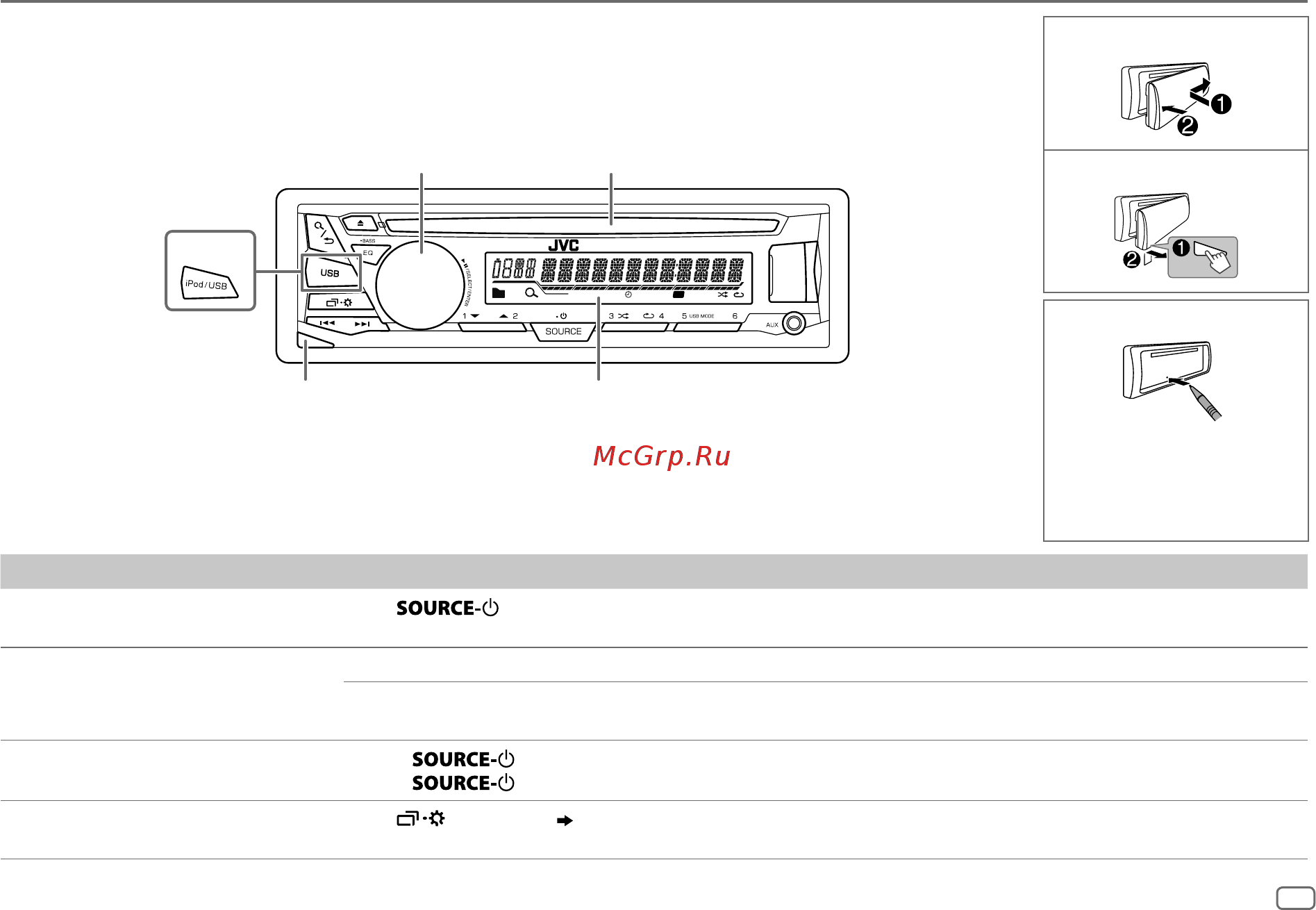 JVC KD-R571 4x50Вт [5/68] English