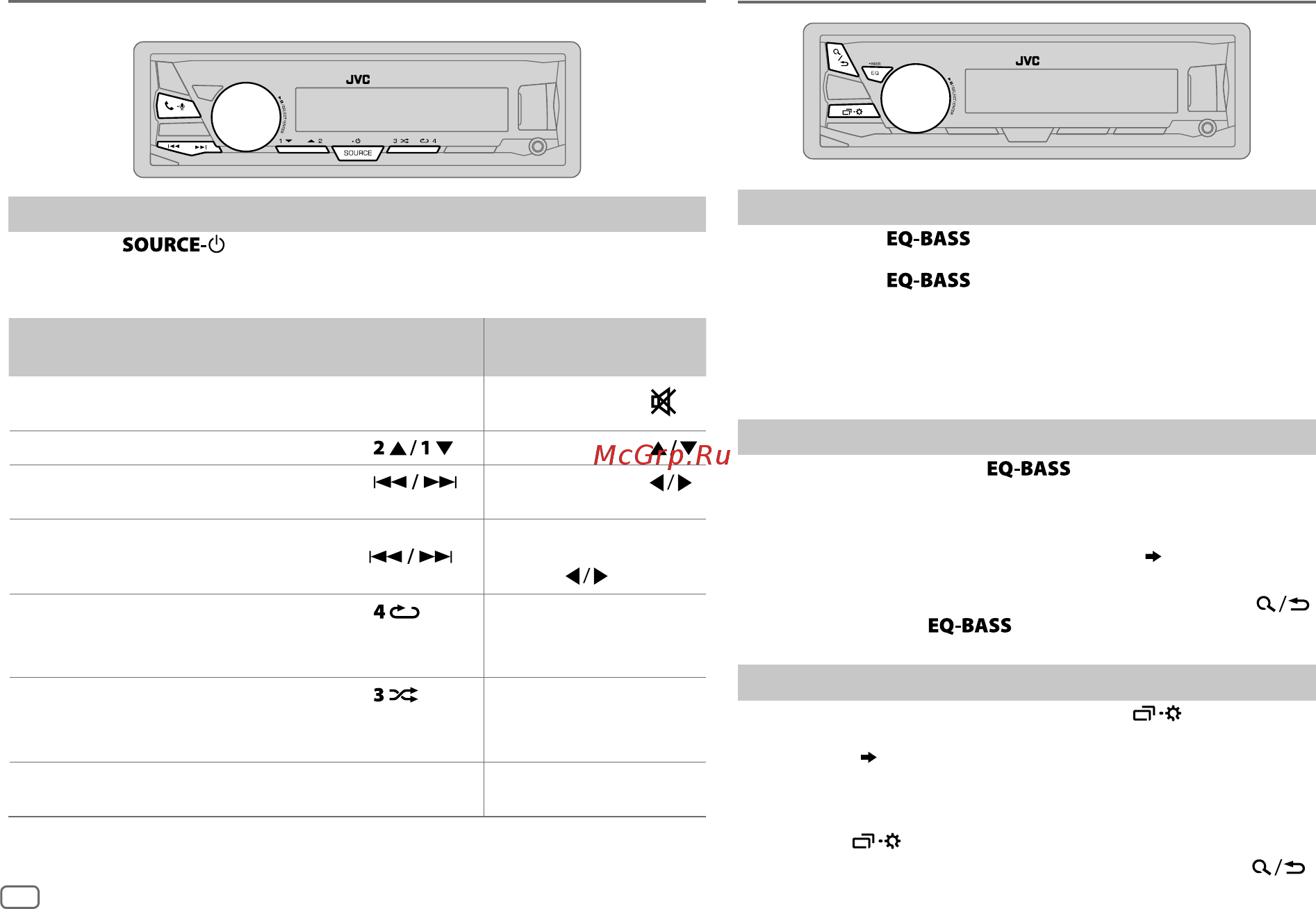 JVC KD-X33MBT 4x22Вт [96/112] Звуковые настройки