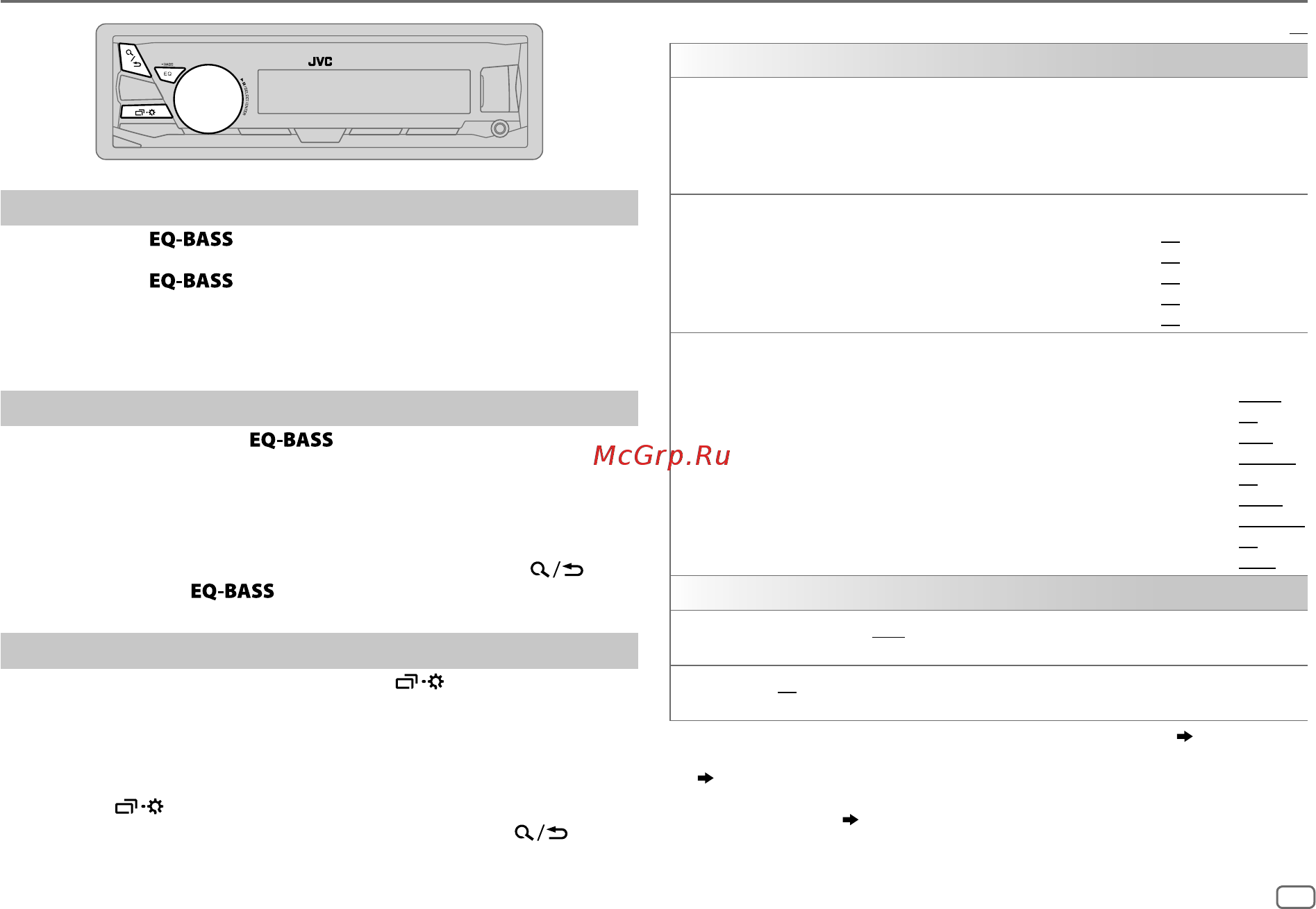 JVC kd-x230 [9/20] Звуковые настройки