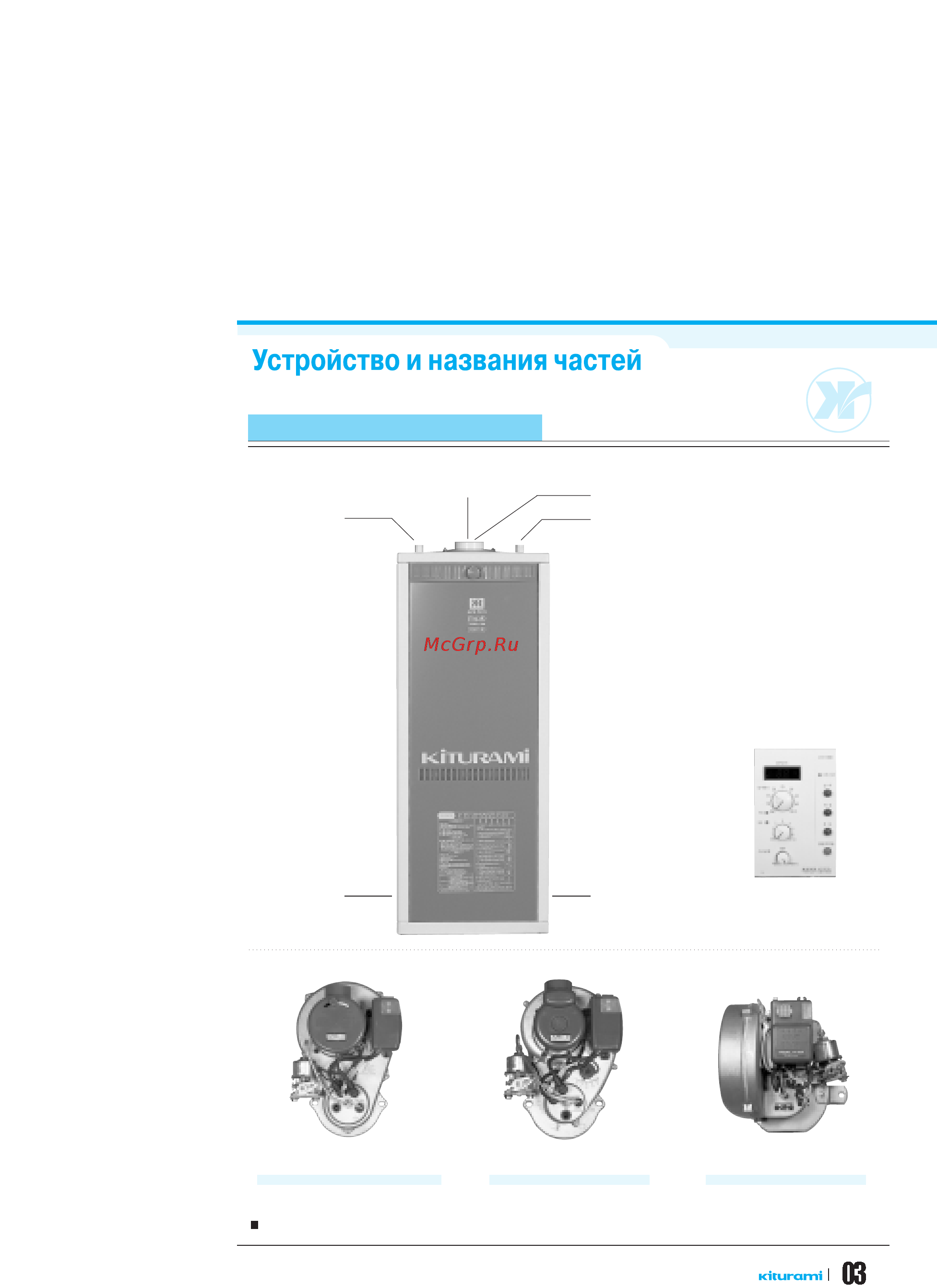 Kiturami TURBO -21R [3/20] Устройство и названия частей