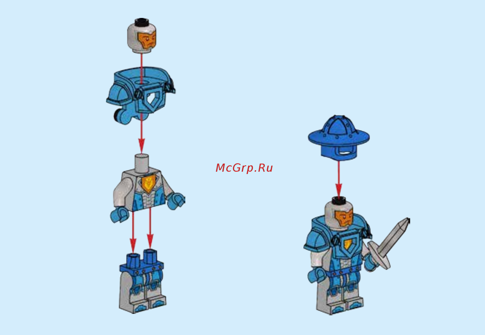 Lego nexo knights 70310 королевский боевой бластер Инструкция по эксплуатации онлайн [3/44] 183643
