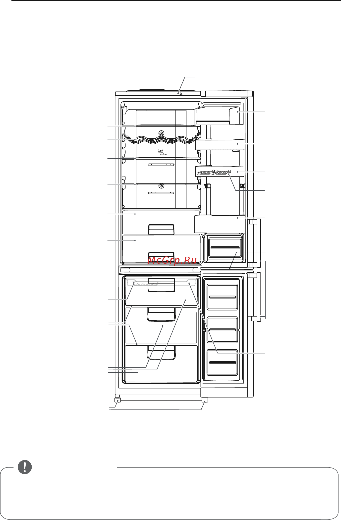 LG GA-B489YVCZ белый [10/32] Основные части холодильника