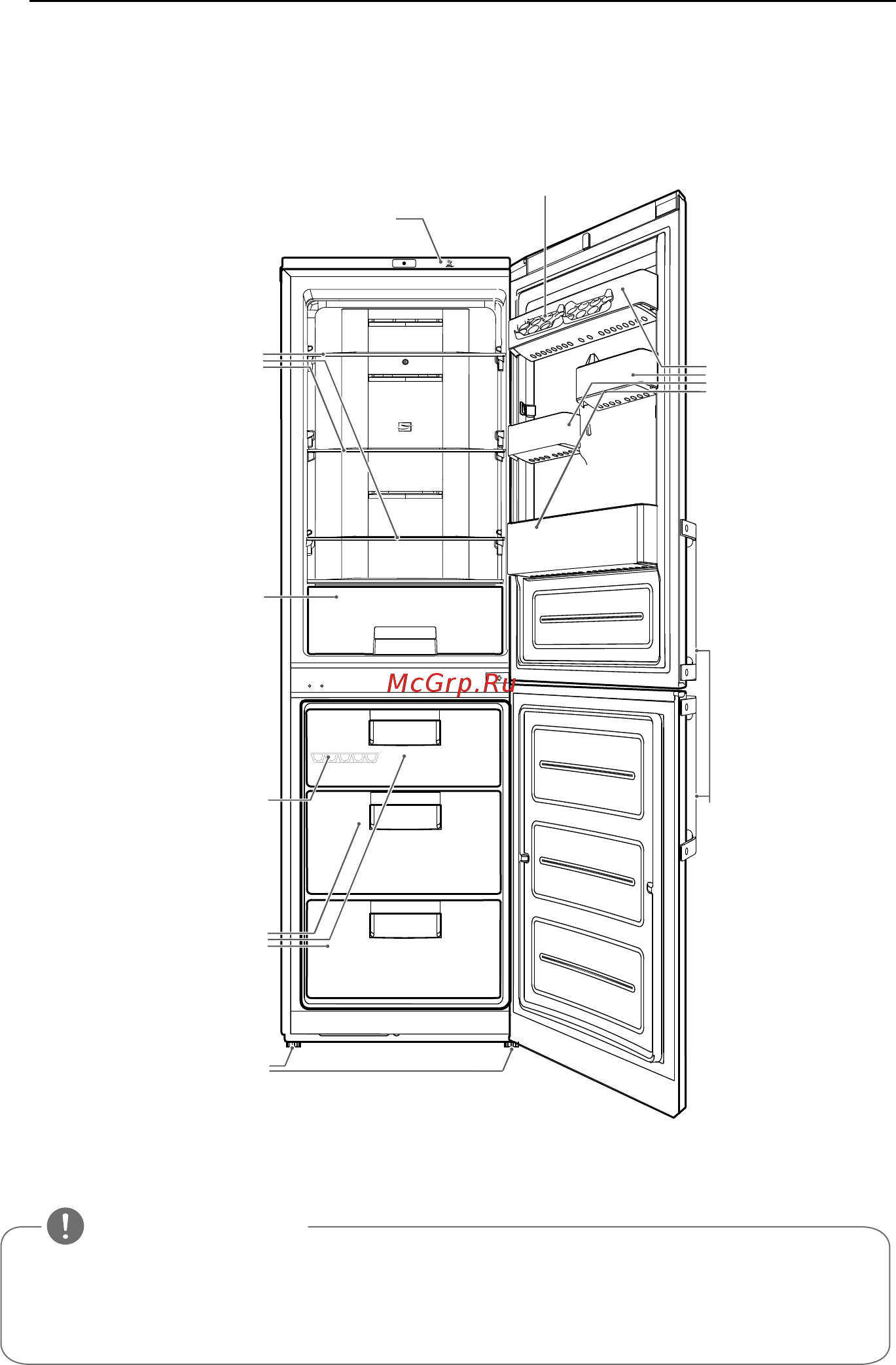 LG ga-b489tglb [10/32] Основные части холодильника