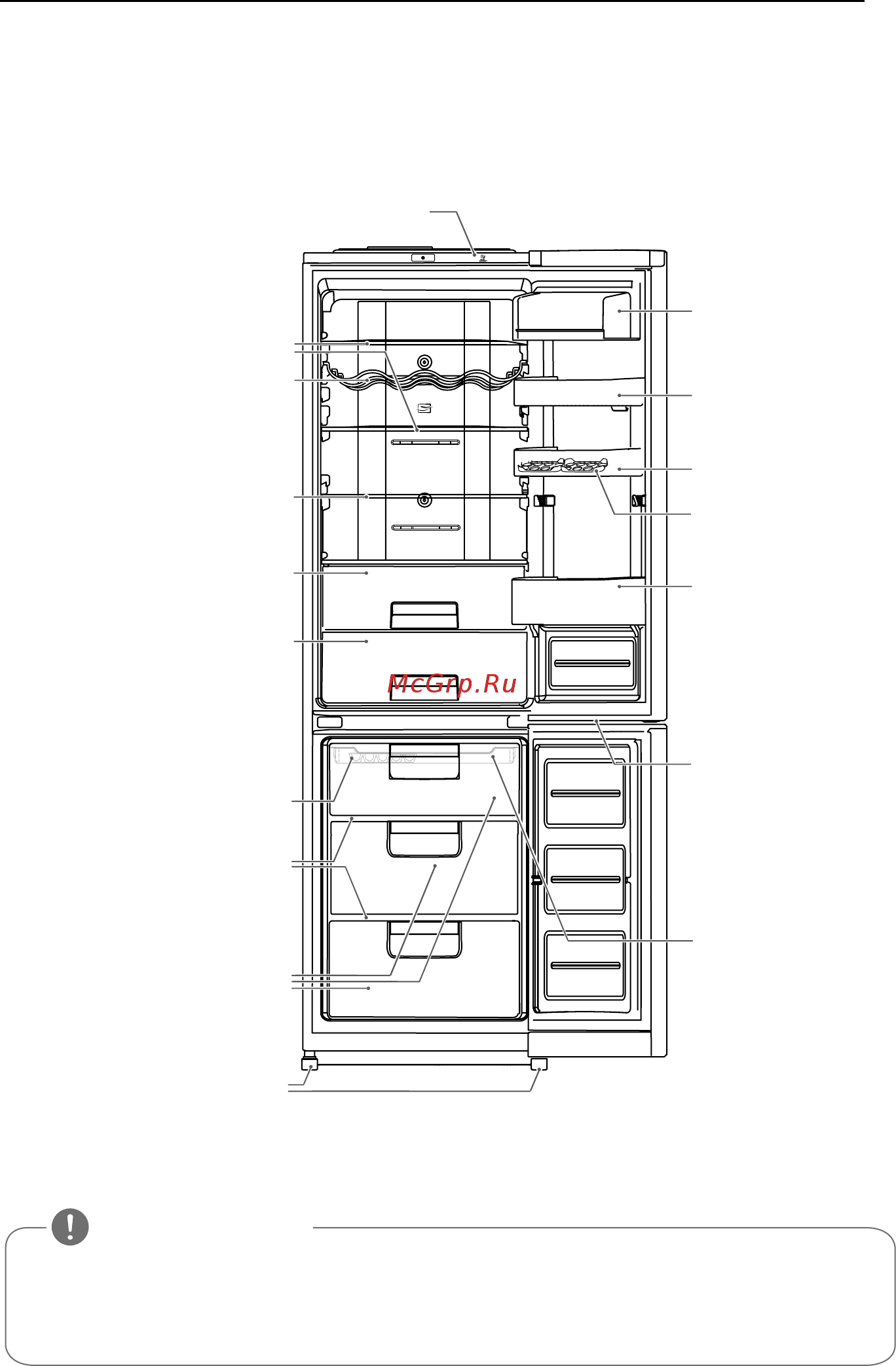 LG ga-b489tglb [11/32] Основные части холодильника