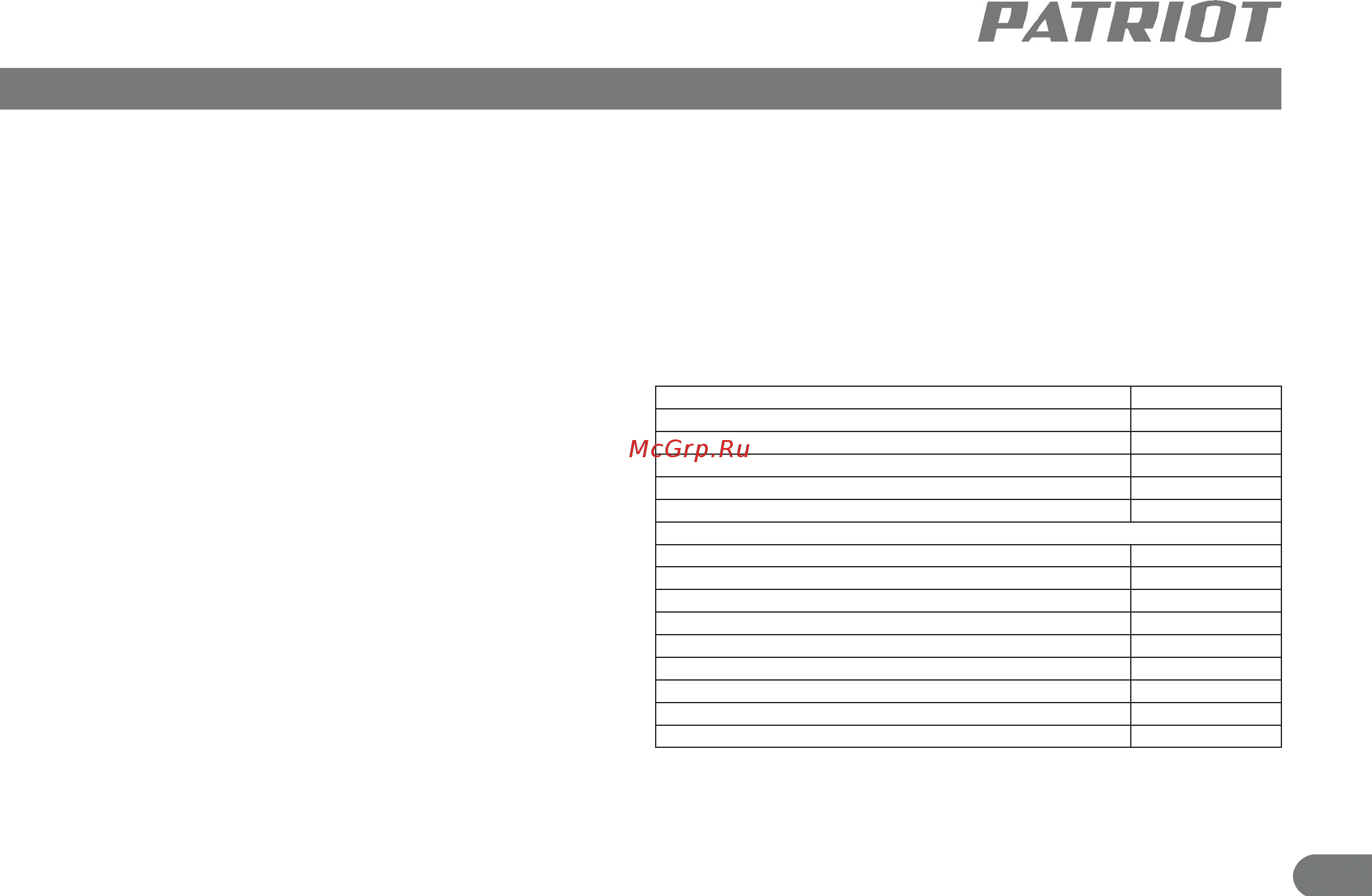 Patriot BR 101Li [4/17] Область применения и назначение технические характеристики