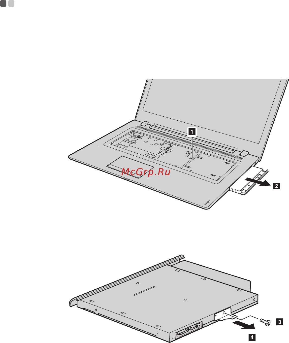 Lenovo IdeaPad 110-17ACL, 80UM001XRK [33/36] Снятие оптического привода