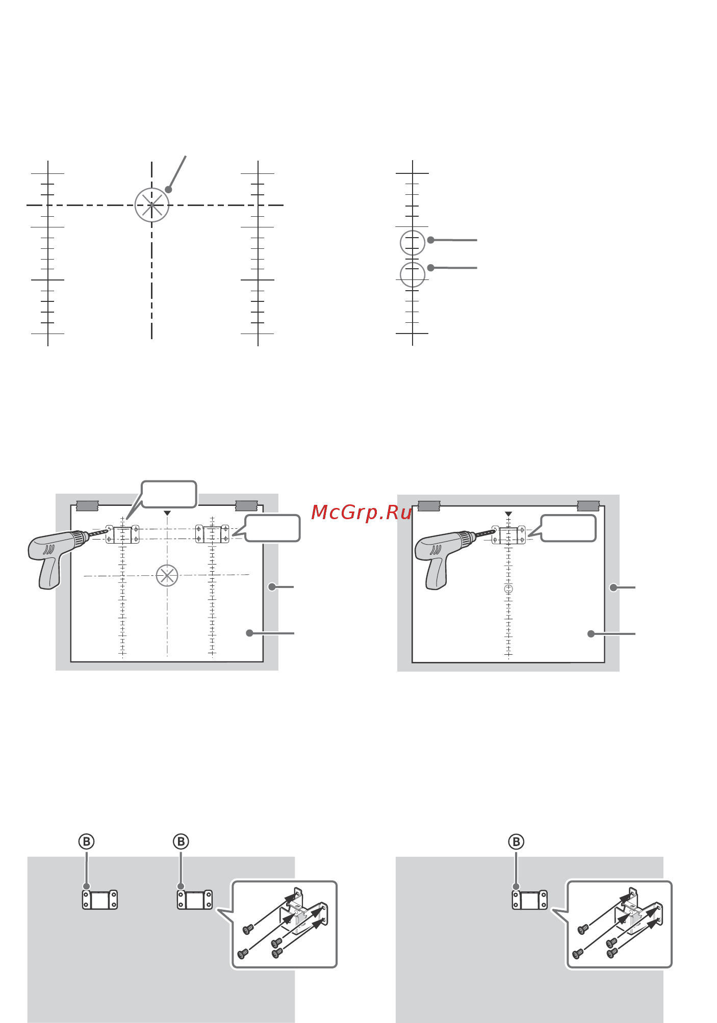 Sony KDL-50W815B [274/376] Ataşaţi baza de montare b pe perete în mod corect folosind şuruburile 8 mm diametru neincluse în pachet