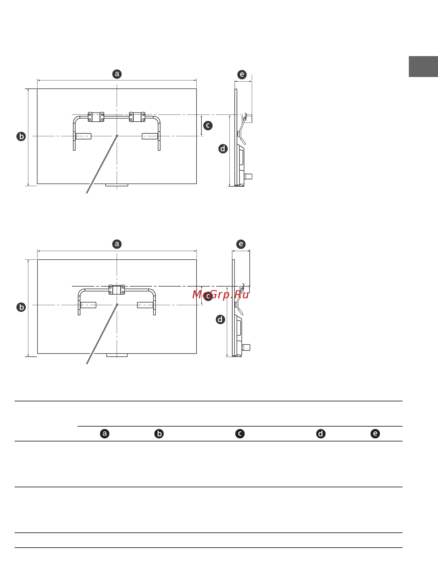 Sony KDL-50W815B [43/376] Asegúrese de que la pared tiene suficiente espacio y es capaz de soportar un peso de al menos cuatro veces el del televisor consulte la siguiente tabla para instalar el televisor en la pared consulte la página 15 18 especificaciones para saber el peso del televisor