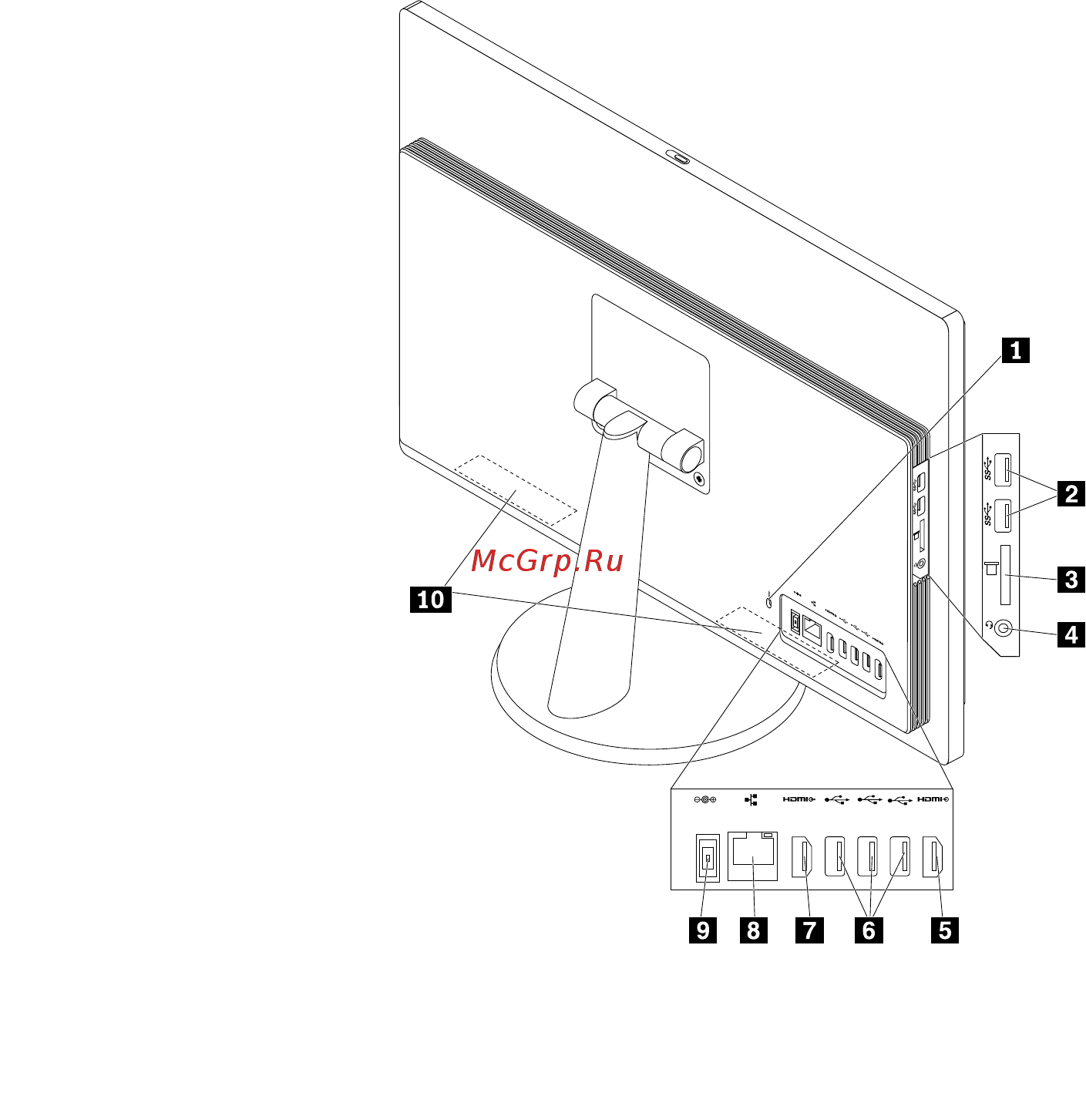 Lenovo thinkcentre s500z, 10k3001qru [14/104] Вид снизу