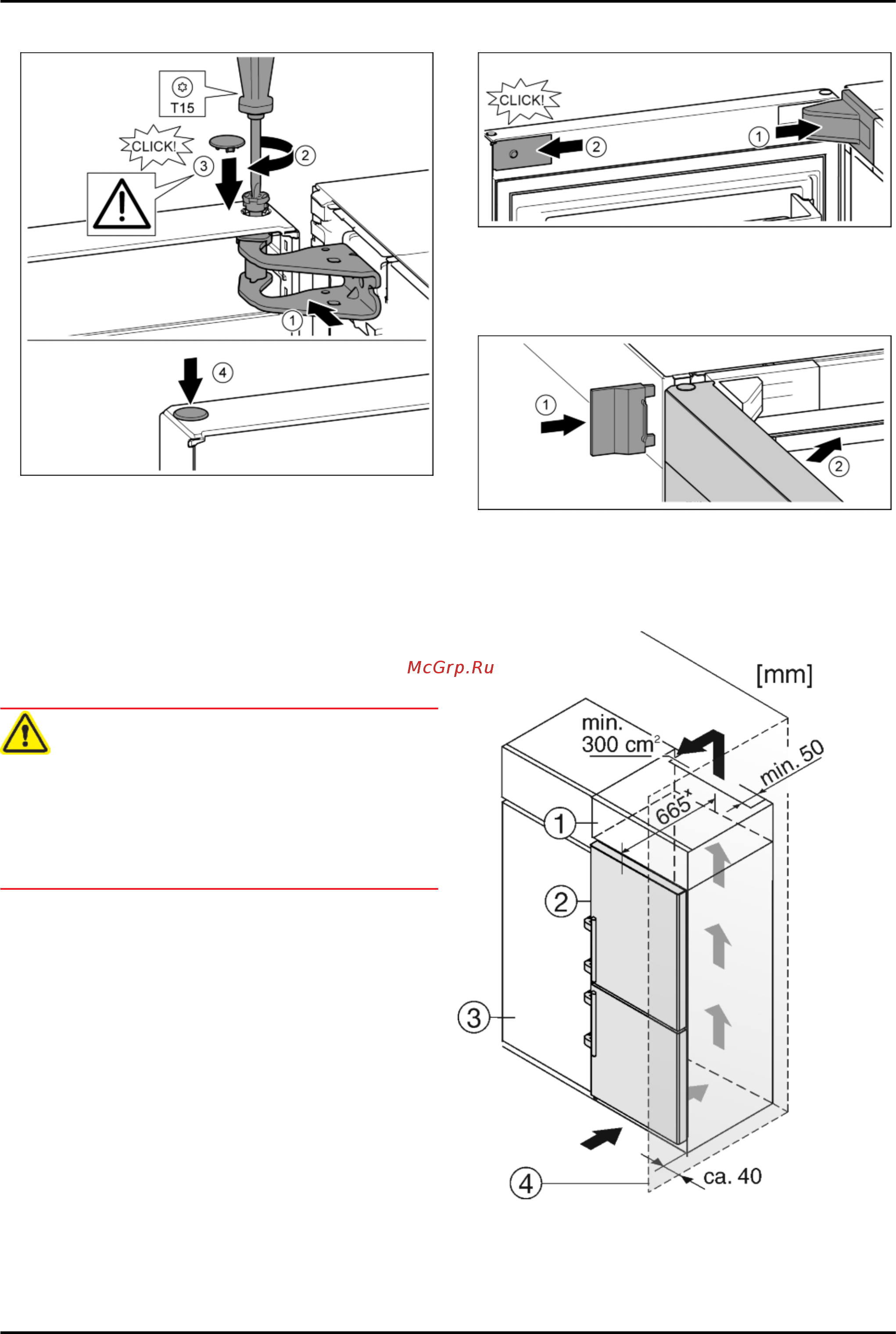Liebherr cbnbs 4815-20 001 [14/30] Монтаж верхней двери