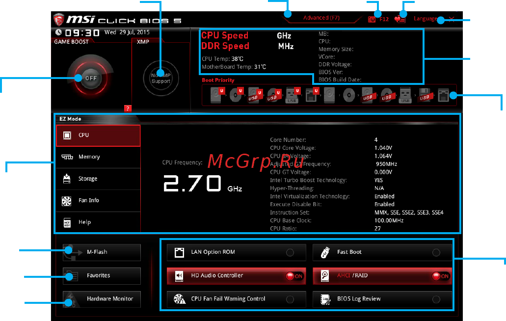 MSI z170a gaming pro carbon [41/92] Ez mode