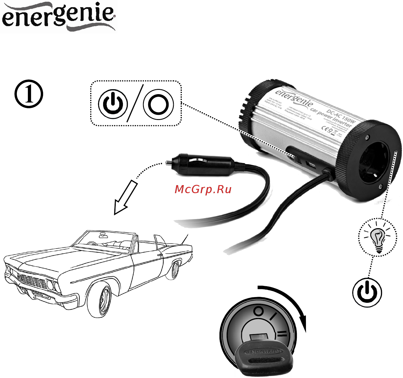 Energenie EG-PWC-031 [4/12] Автомобильный инвертор 12в 150 ватт