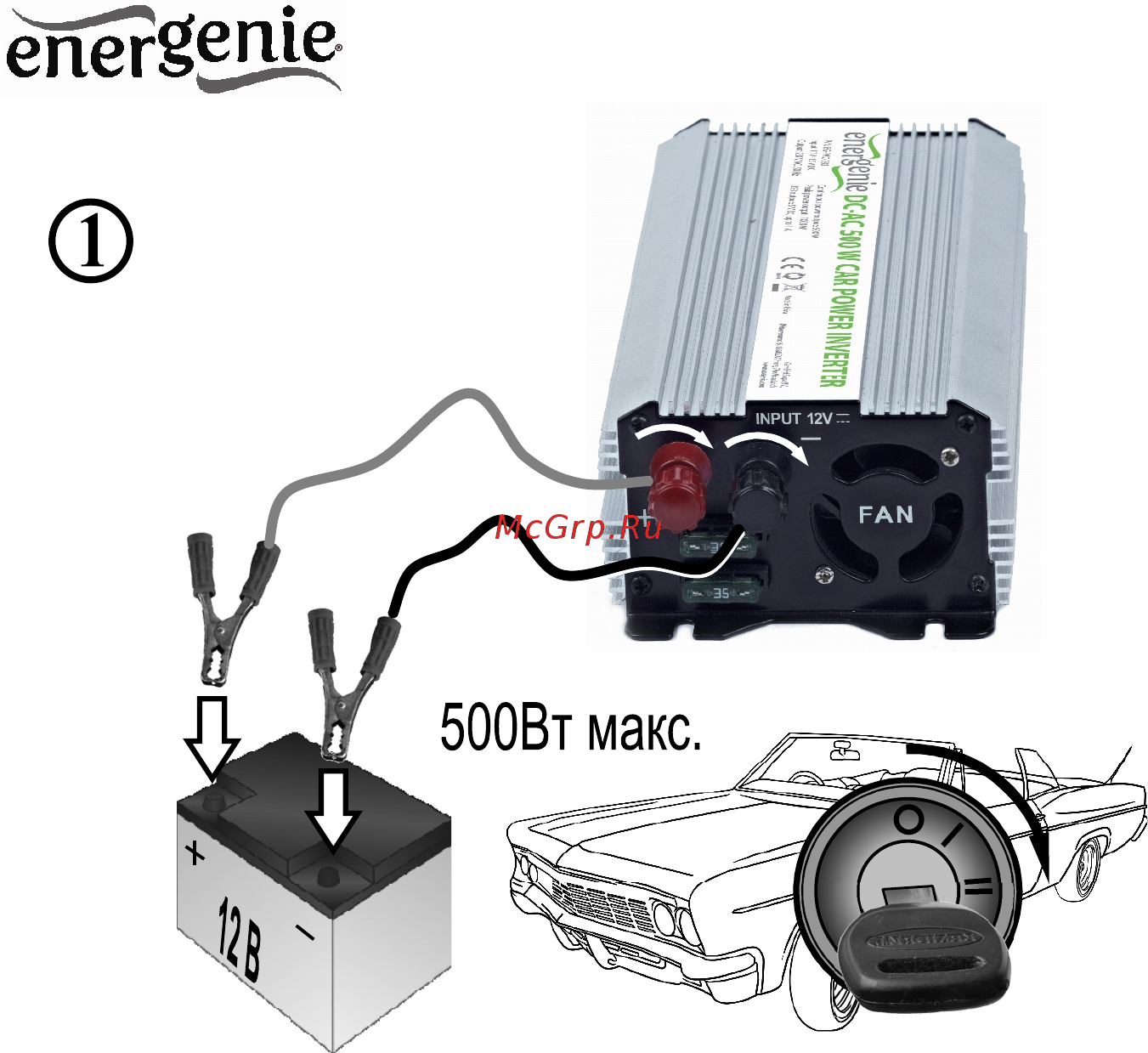 Energenie EG-PWC-033 [4/13] Автомобильный инвертор 12в 500 ватт