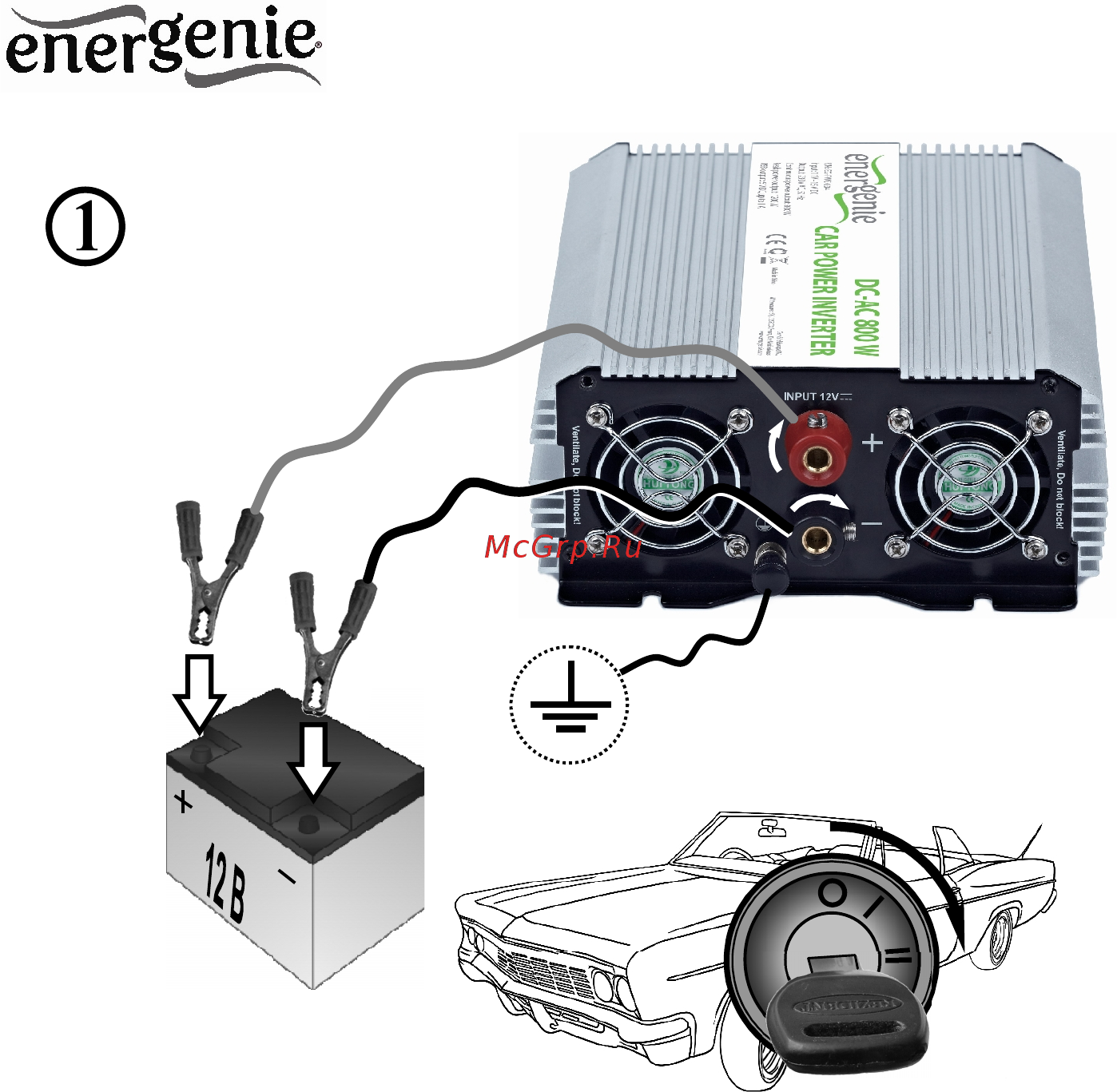 Energenie EG-PWC-034 [4/12] Автомобильный инвертор 12в 800 ватт